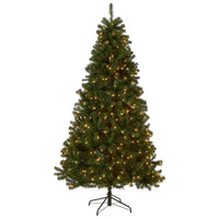 6.5 ft. Pre-Lit North Valley Spruce Tree with Clear Lights