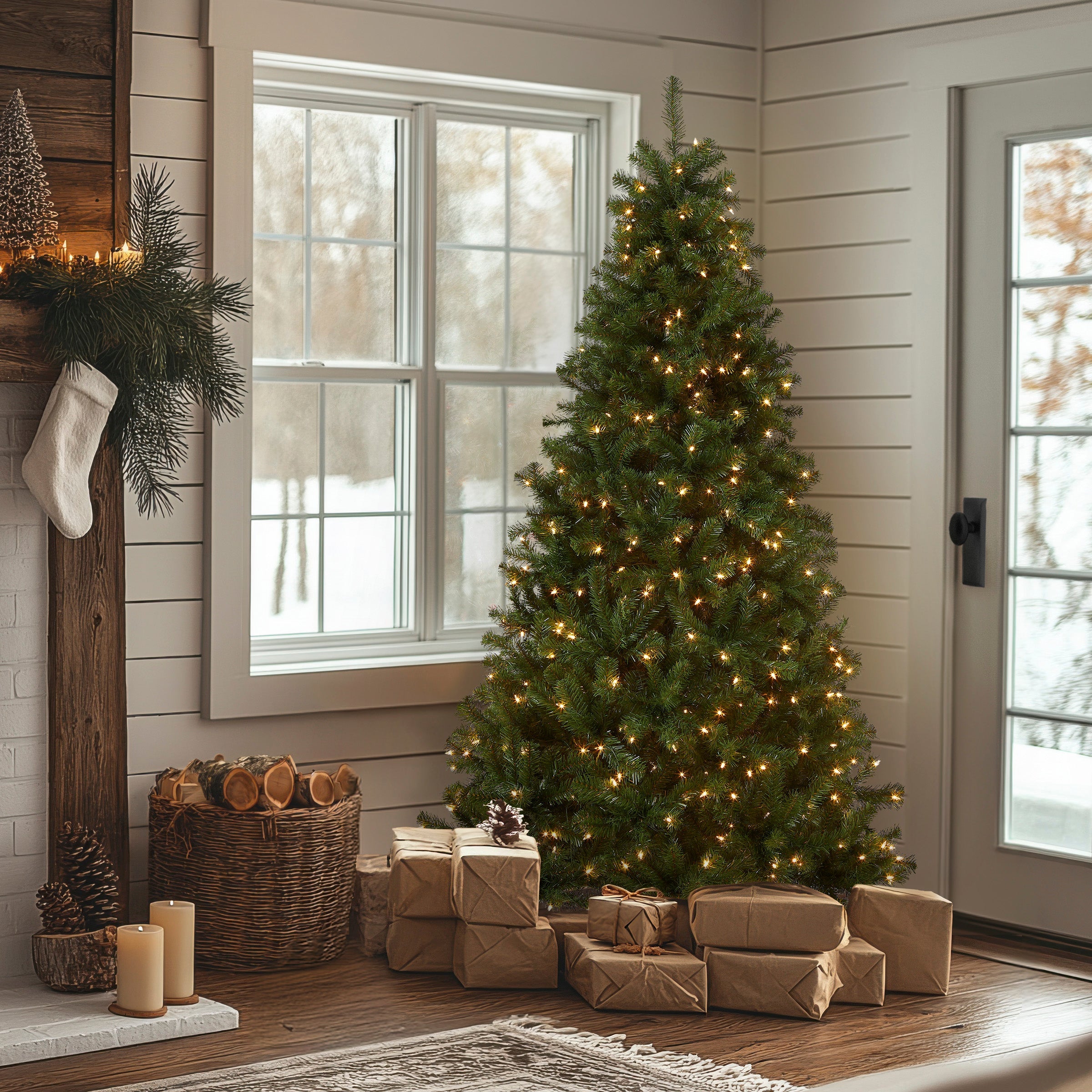 7 ft. Pre-Lit North Valley Spruce Tree with 500 Clear Lights