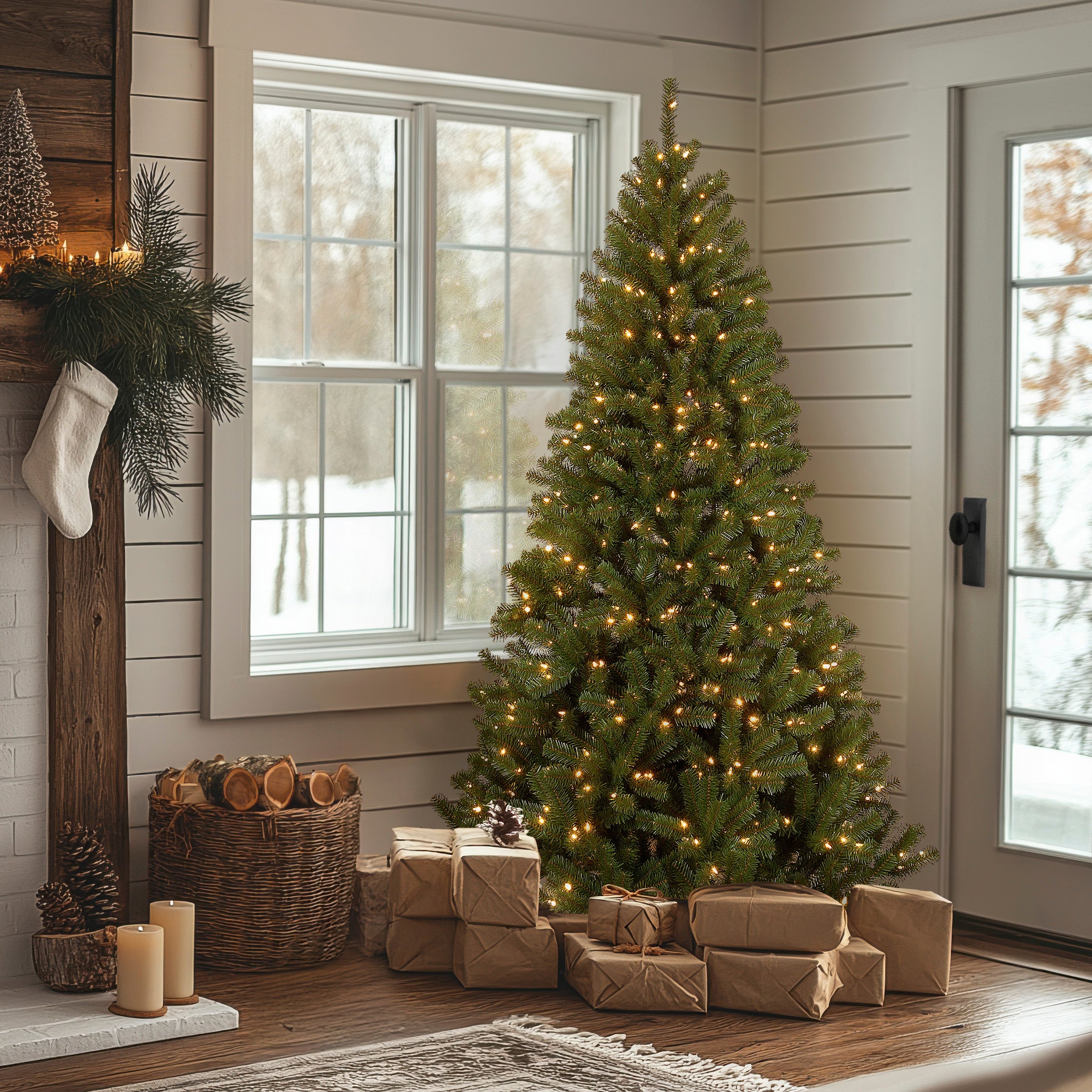 7.5 ft. Pre-Lit North Valley Spruce Tree with Clear Lights