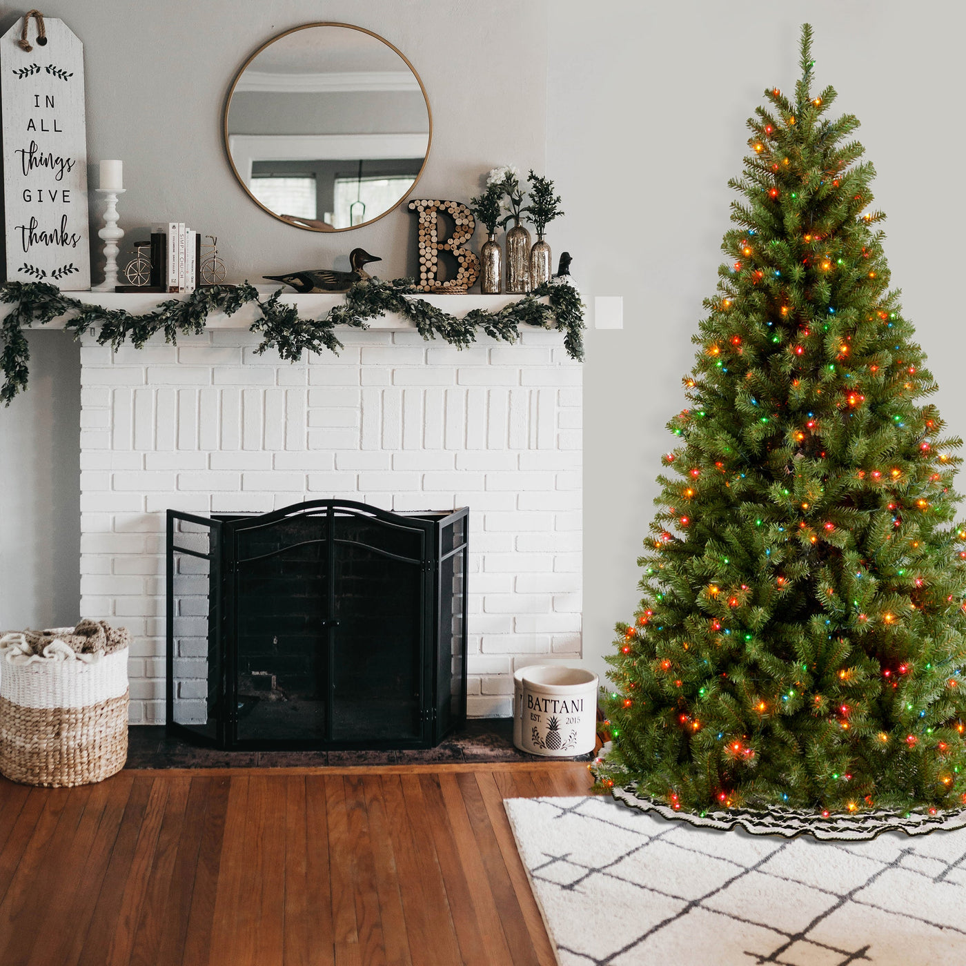 6.5 ft. Pre-Lit North Valley Spruce Tree with Multicolor Lights