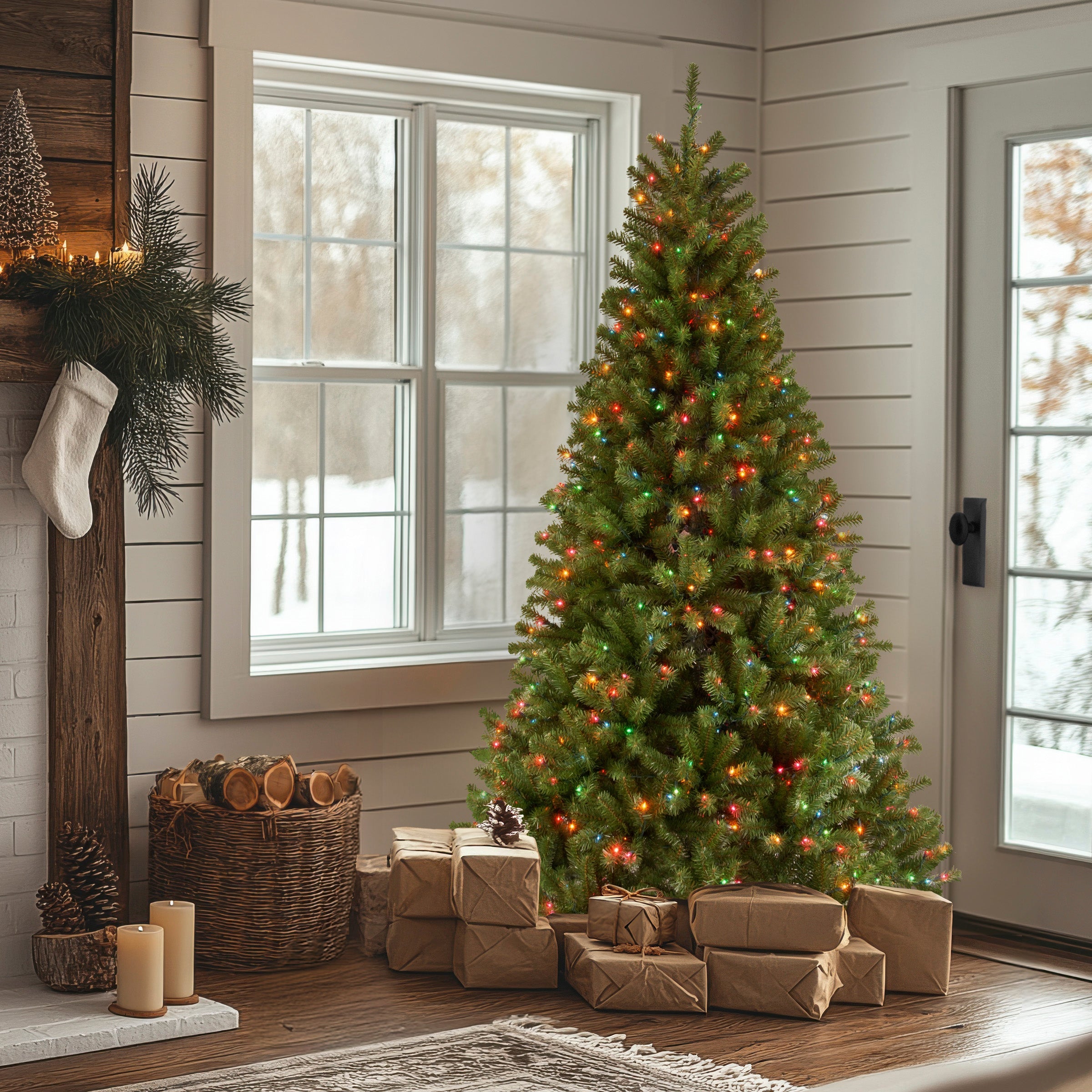 6.5 ft. Pre-Lit North Valley Spruce Tree with Multicolor Lights