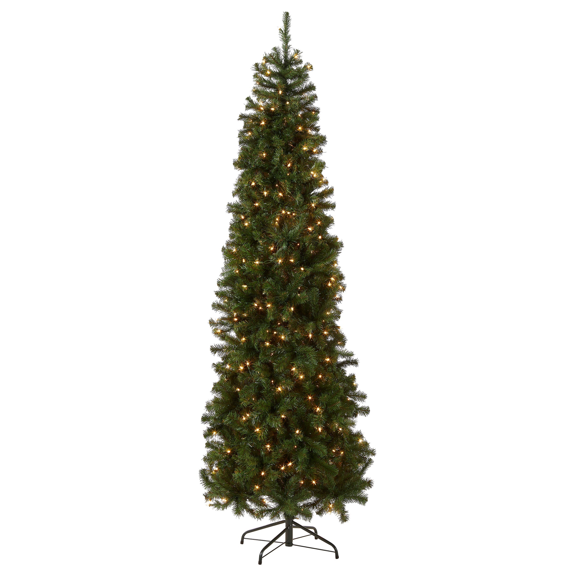 7.5 ft. Pre-Lit North Valley Spruce Pencil Slim Tree with Clear Lights