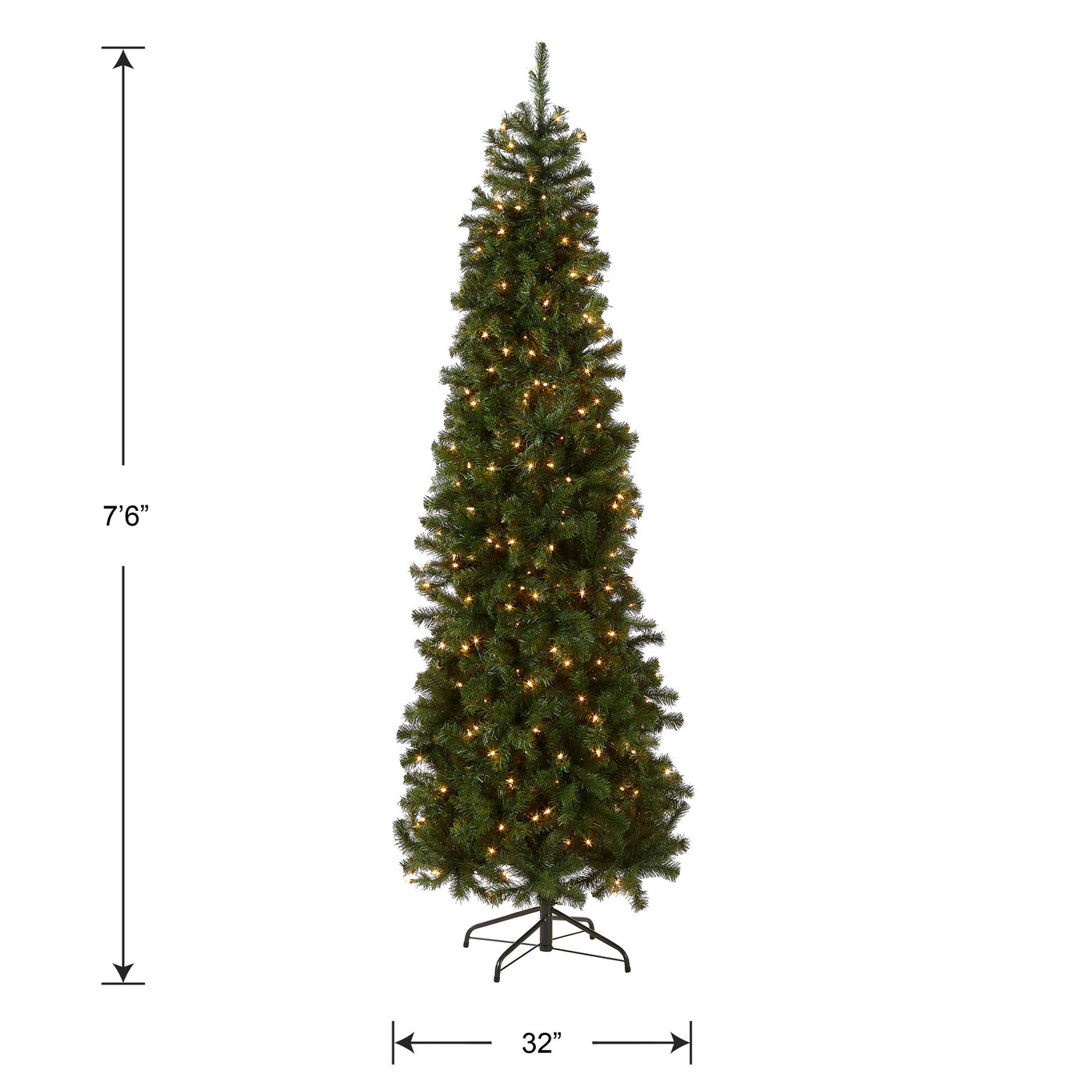 7.5 ft. Pre-Lit North Valley Spruce Pencil Slim Tree with Clear Lights