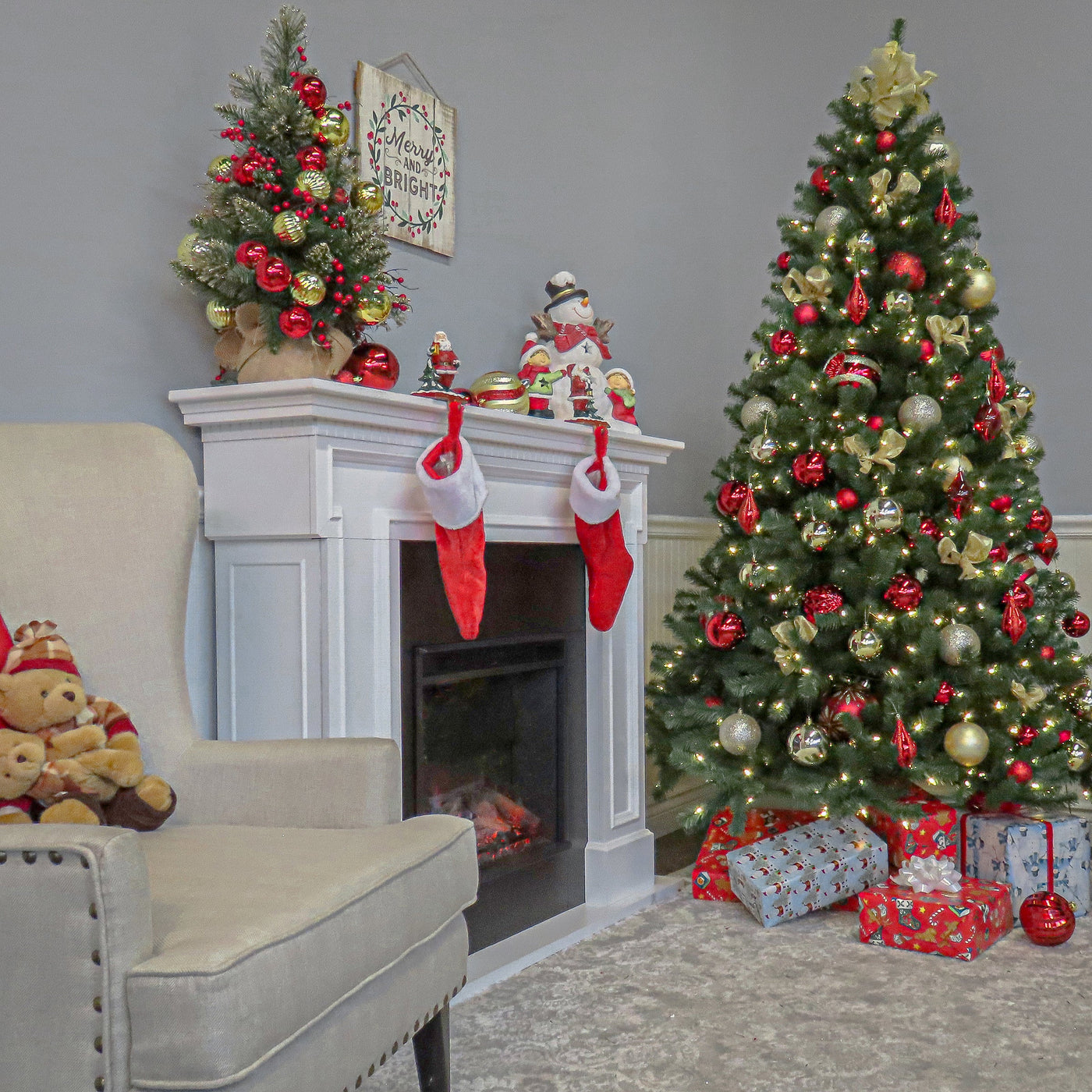 7.5 ft. Pre-Lit North Valley Spruce Tree with PowerConnect Dual Color LED Lights