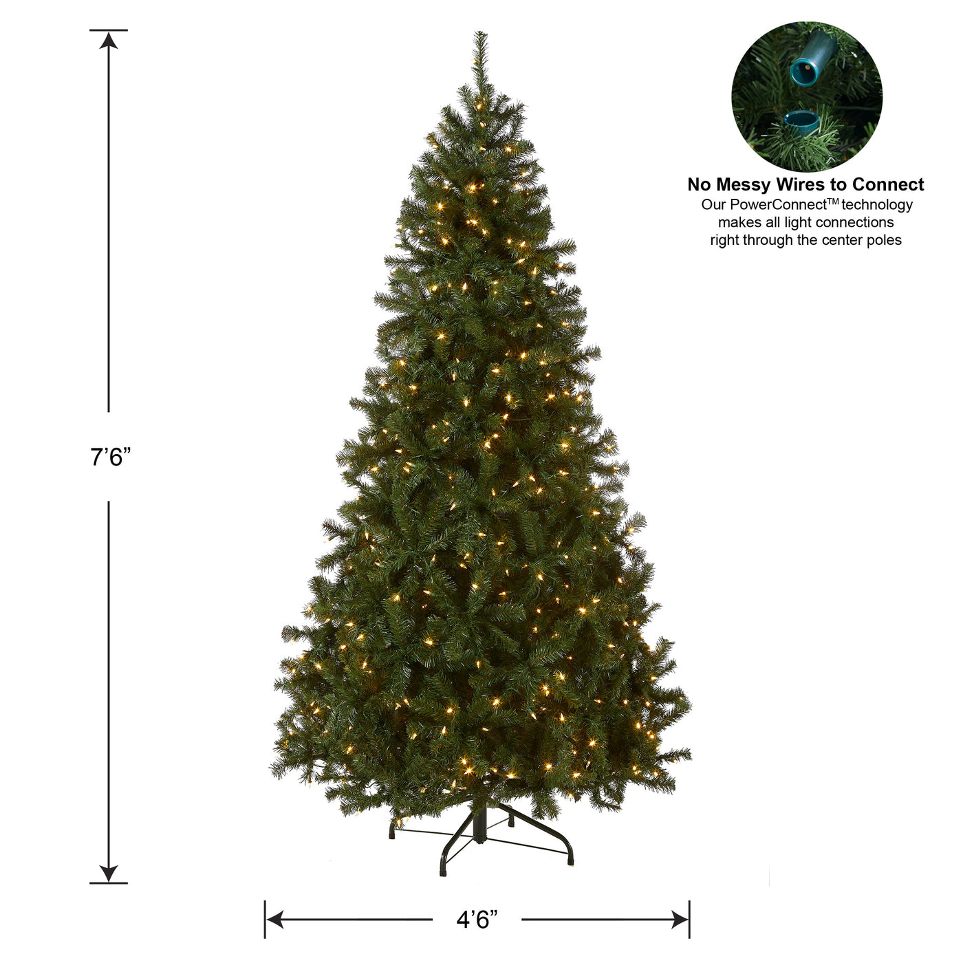 7.5 ft. Pre-Lit North Valley Spruce Tree with PowerConnect Dual Color LED Lights