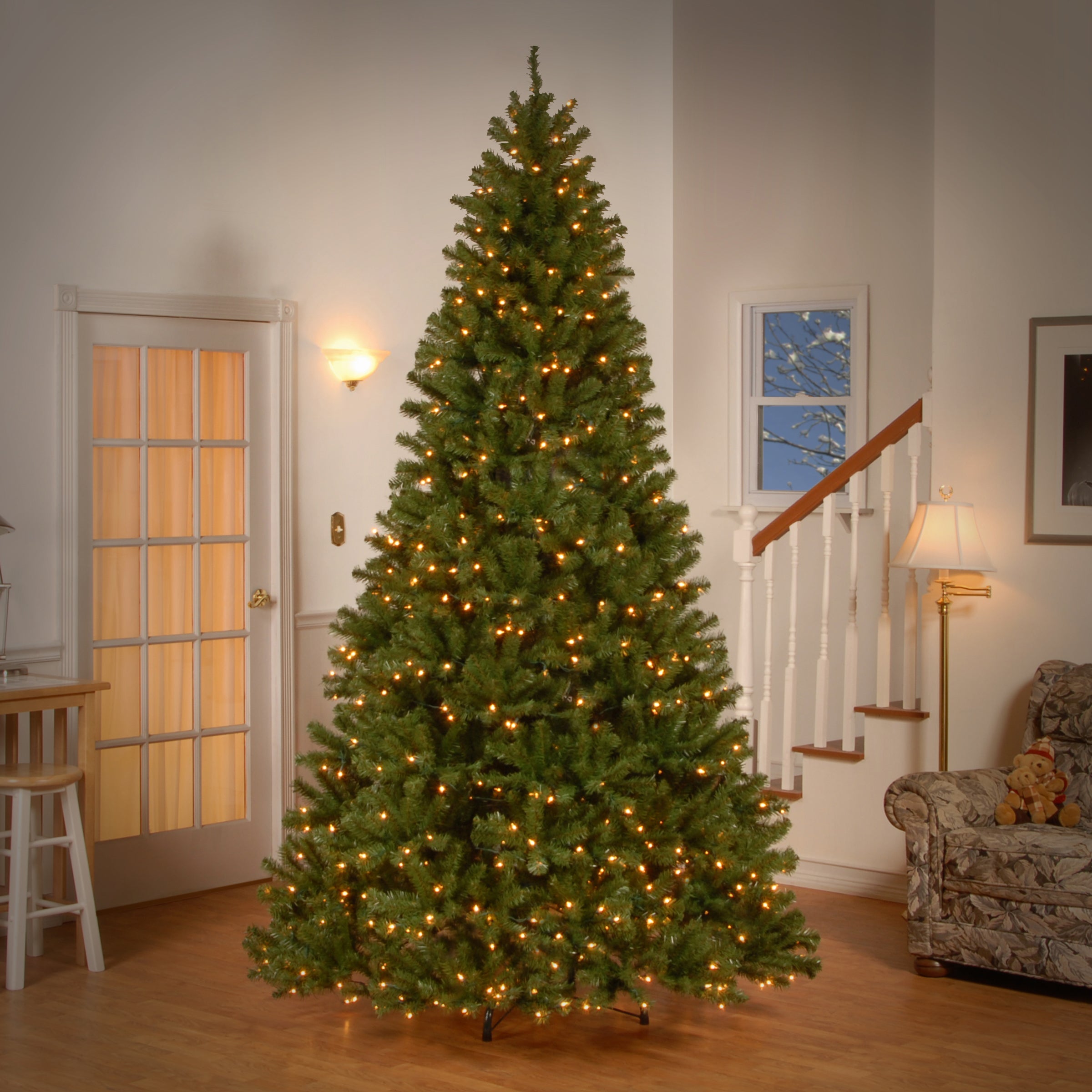 9 ft. Pre-Lit Aberdeen Blue Spruce Tree with Light Parade LED Lights
