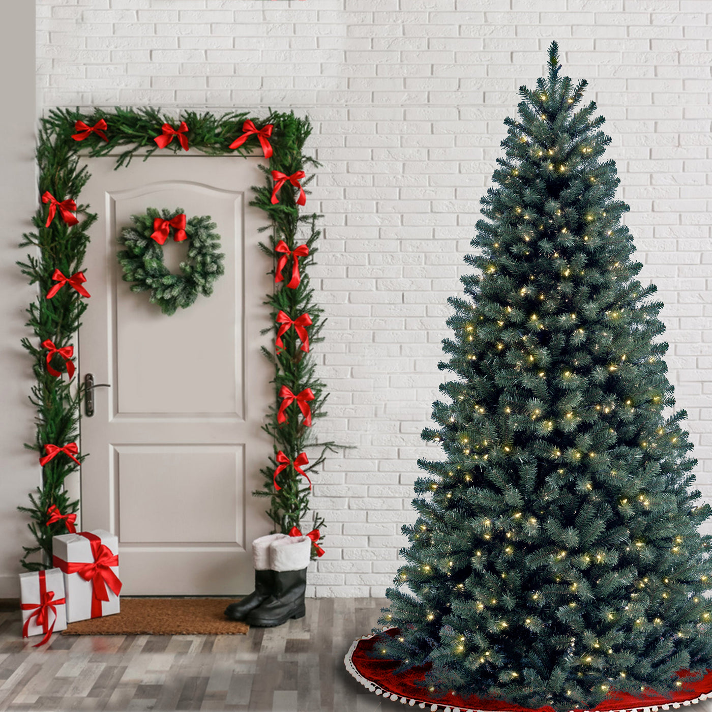6.5 ft. Pre-Lit North Valley Spruce Blue Tree with Clear Lights