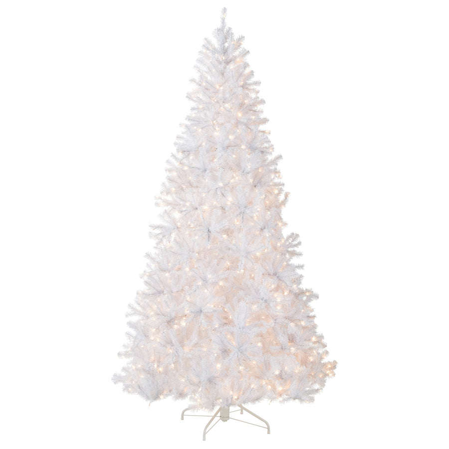 9 ft. Pre-Lit North Valley Spruce White Tree with Clear Lights
