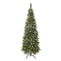 6 ft. Pre-Lit Oakley Hills Snow Slim Tree with LED Lights