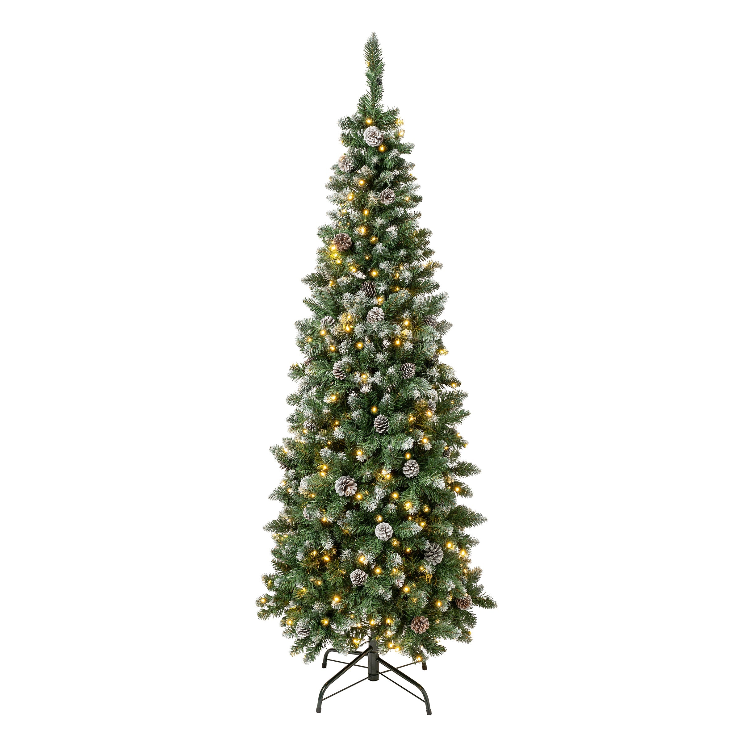 6 ft. Pre-Lit Oakley Hills Snow Slim Tree with LED Lights