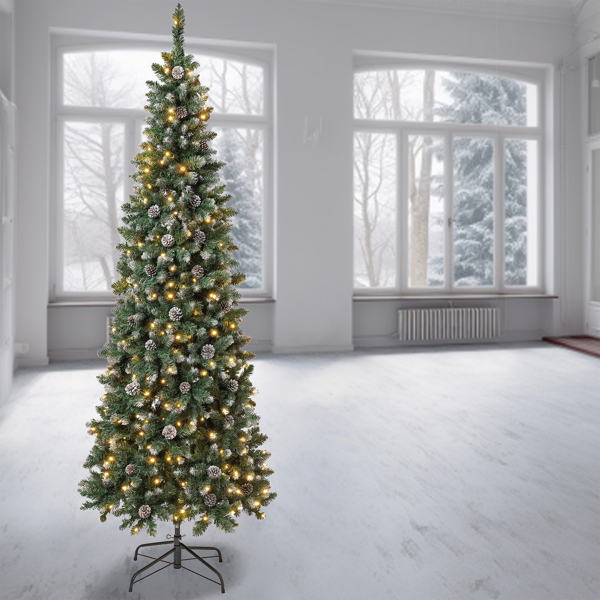 7.5 ft. Pre-Lit Oakley Hills Slim Tree with LED Lights
