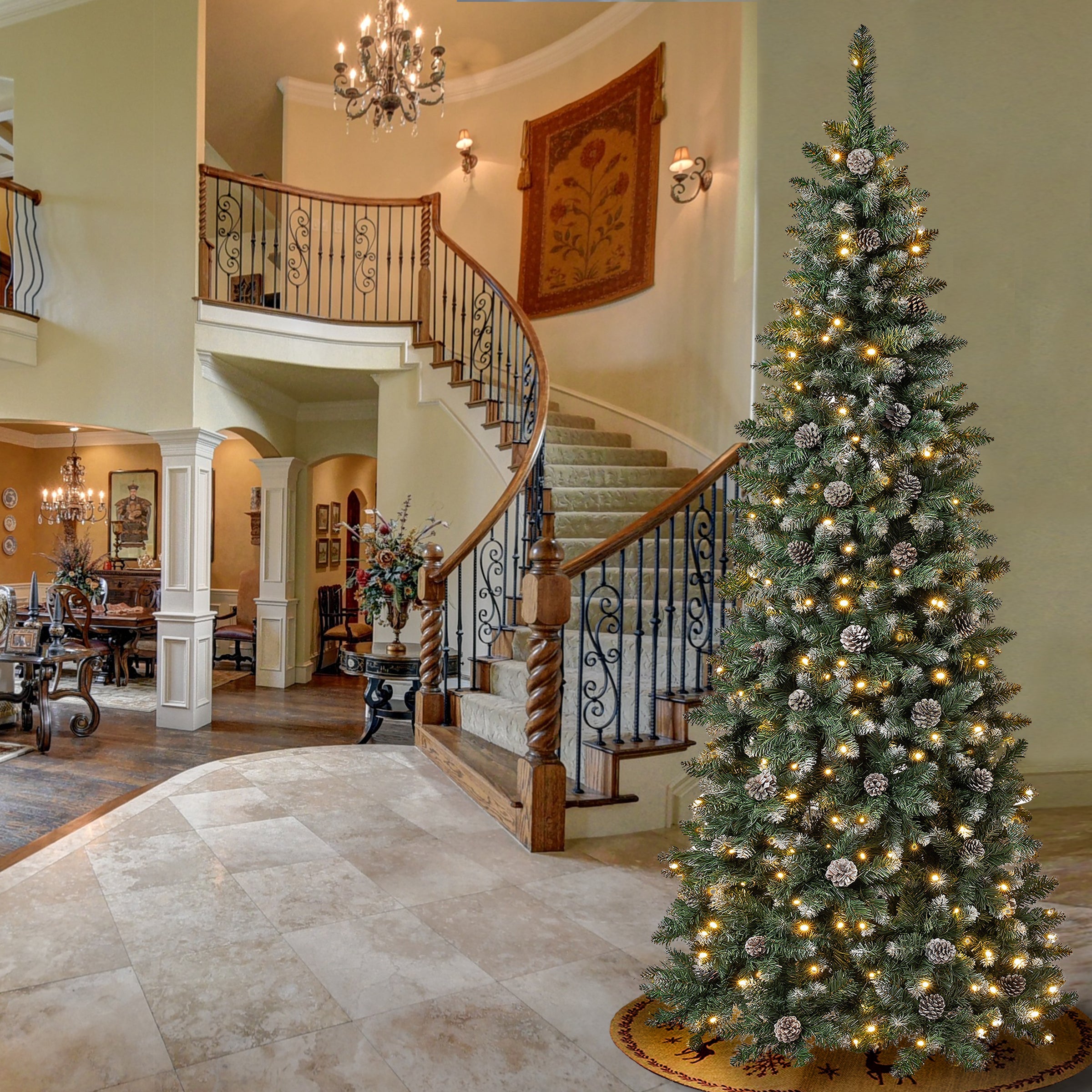 7.5 ft. Pre-Lit Oakley Hills Slim Tree with LED Lights