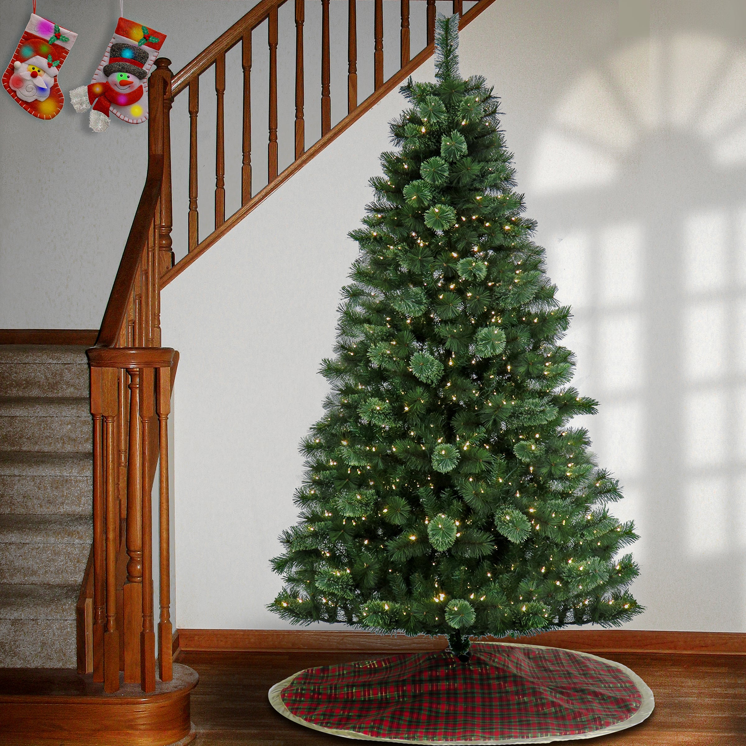 7.5 ft. Pre-Lit Ontaria Pine Tree with LED Lights