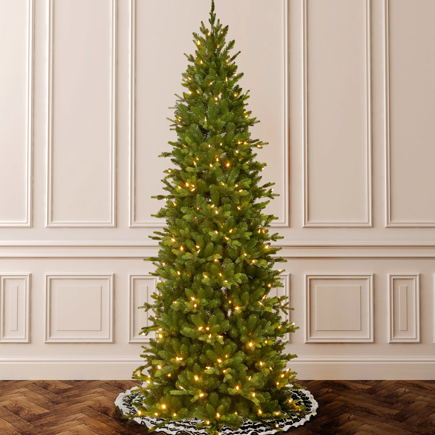 7.5 ft. Pre-Lit Ashland Spruce Slim Tree with PowerConnect Clear Lights