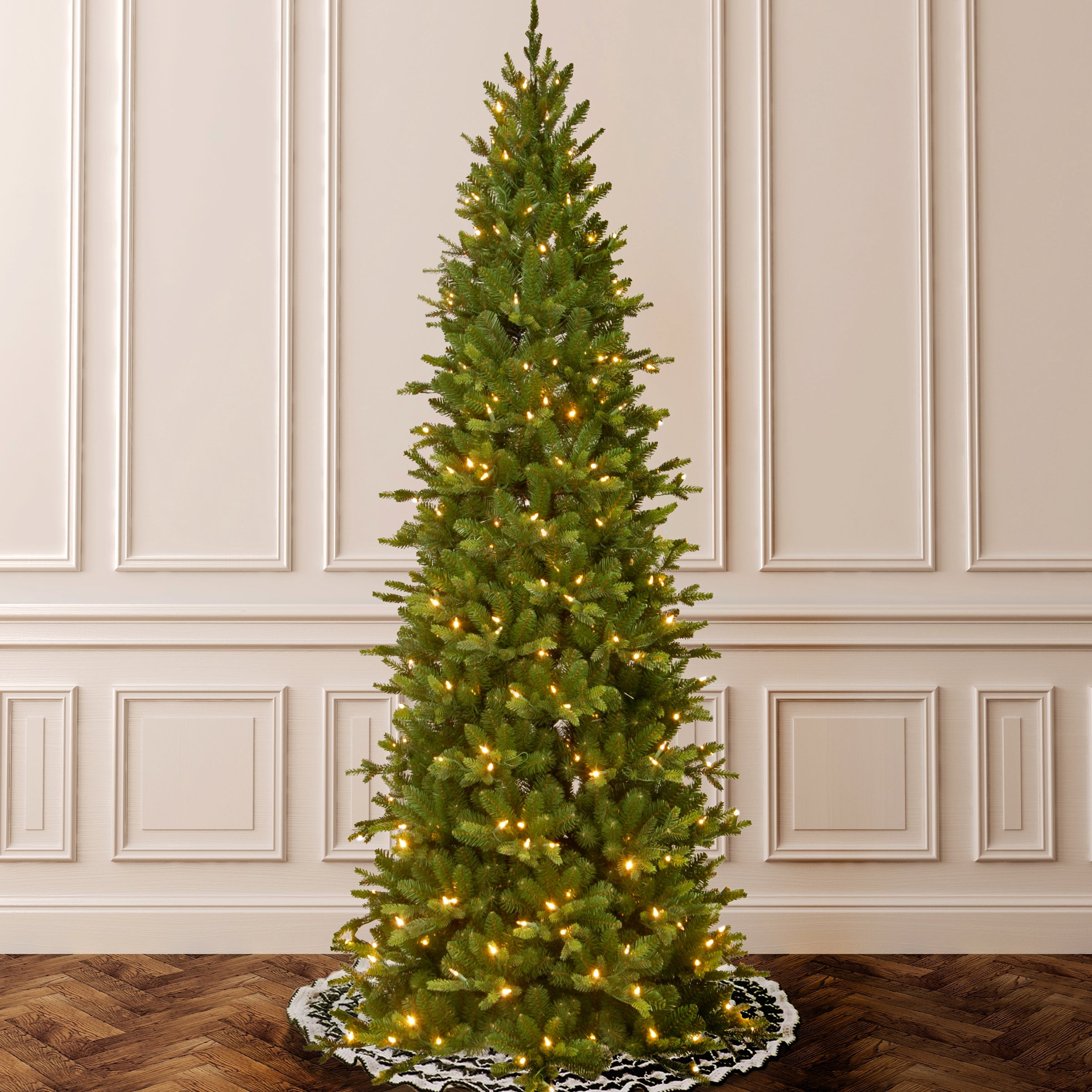 7.5 ft. Pre-Lit Ashland Spruce Slim Tree with PowerConnect Clear Lights
