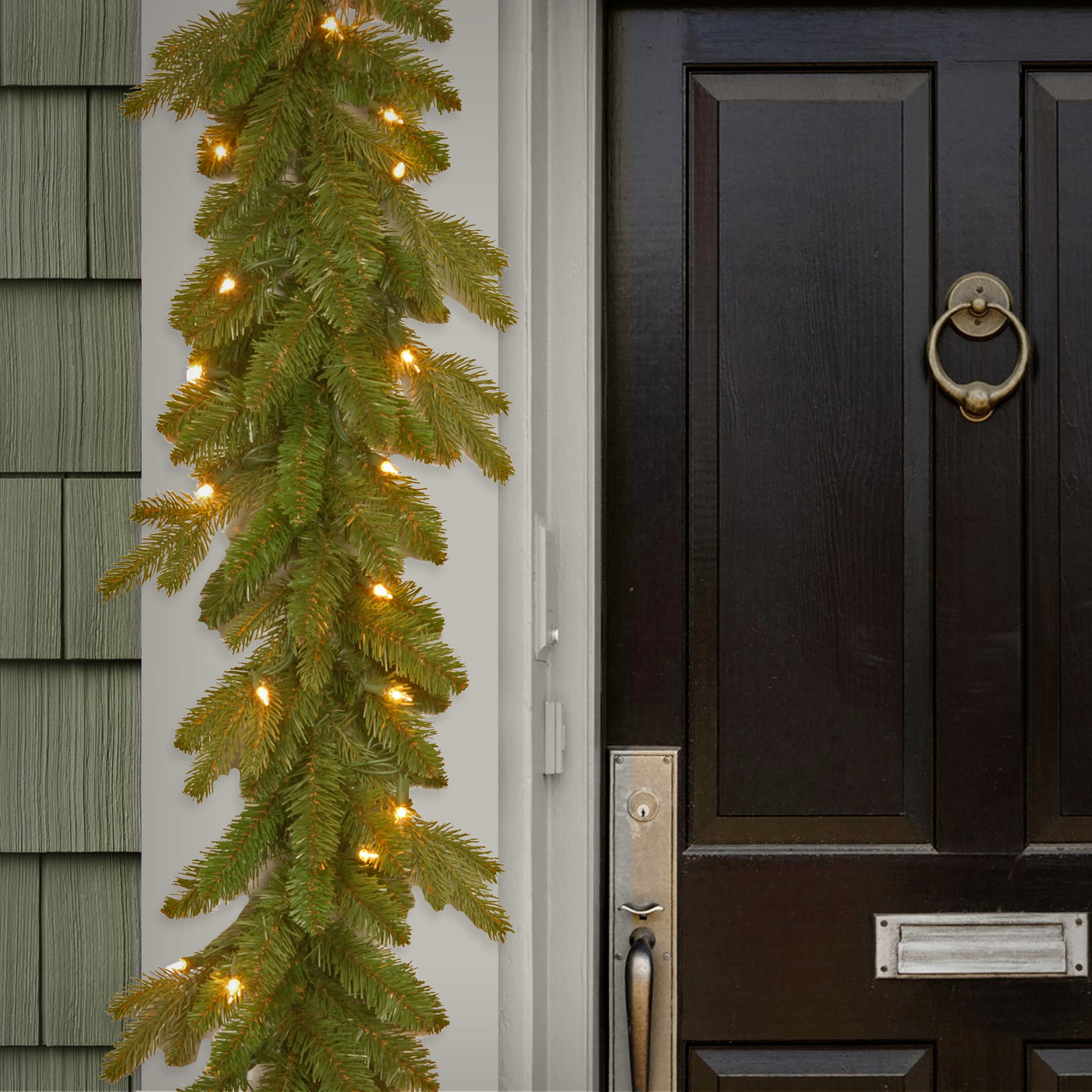 9 ft. Pre-Lit Avalon Spruce Garland with Clear Lights
