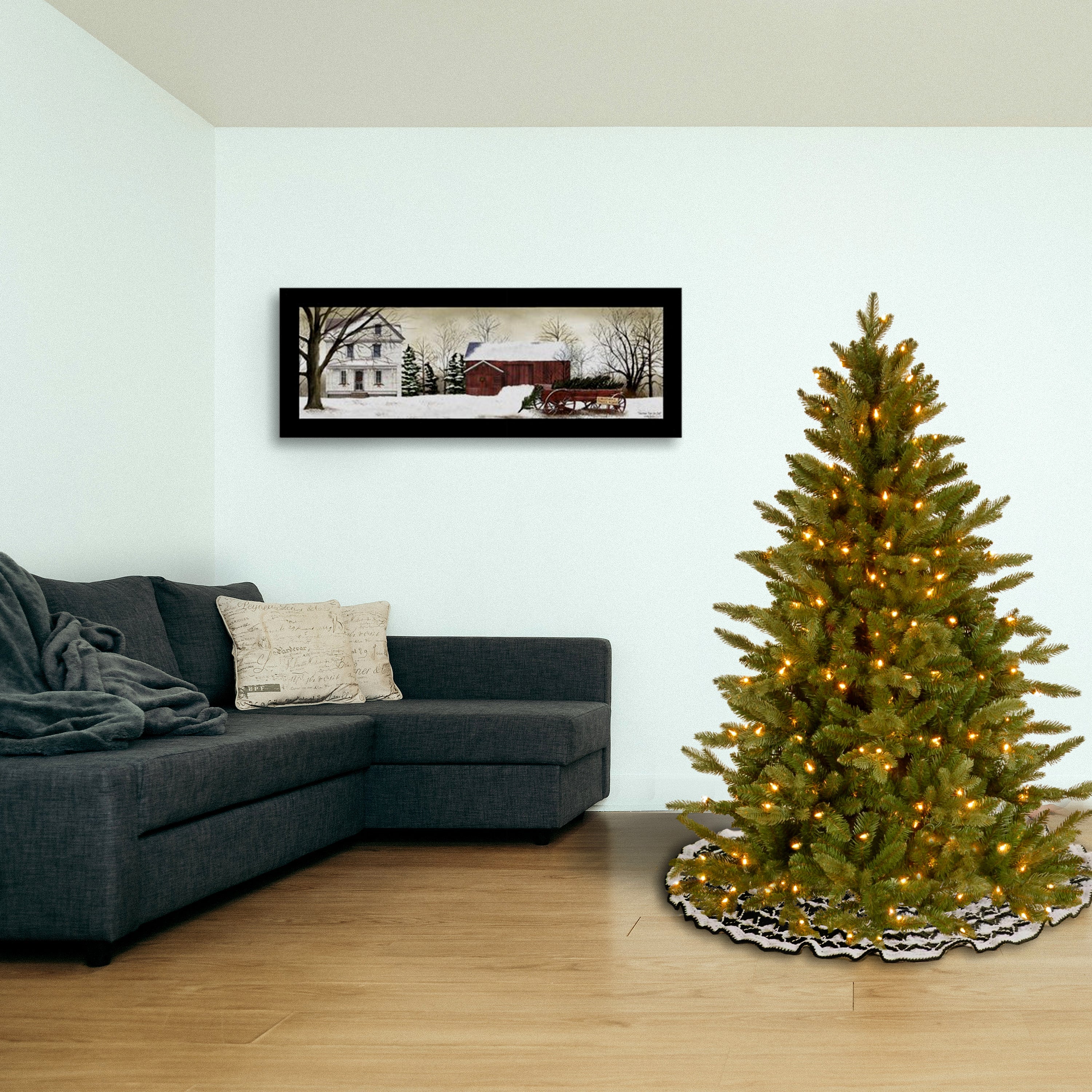 4.5 ft. Pre-Lit Avalon Spruce Medium Tree with Clear Lights