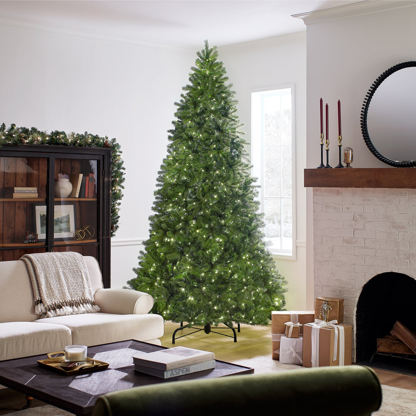 9 ft. Pre-Lit Bayberry Spruce Tree with PowerConnect Dual Color LED Lights