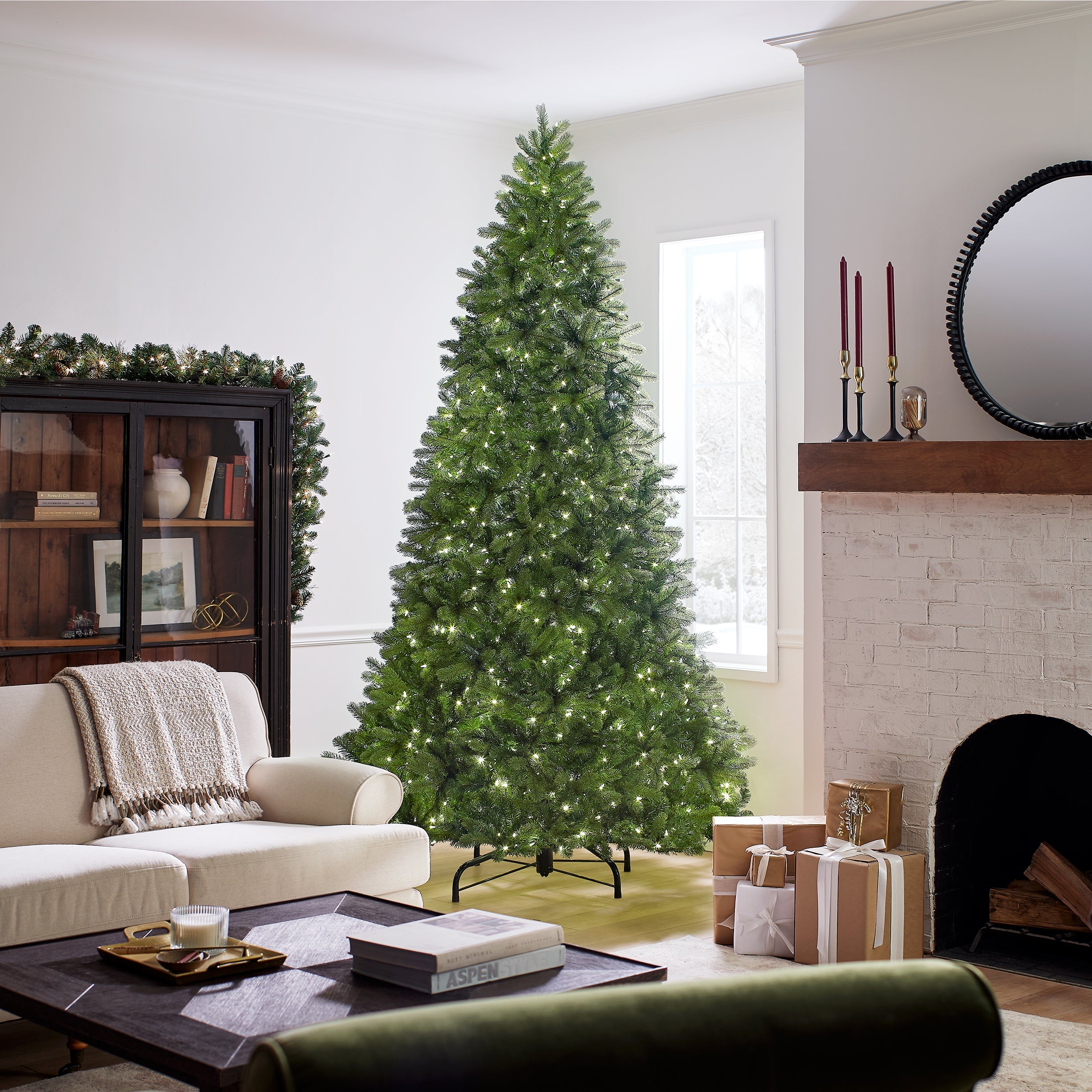 9 ft. Pre-Lit Bayberry Spruce Tree with PowerConnect Dual Color LED Lights