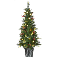 5 ft. Pre-Lit Buzzard Pine Slim Tree with LED Lights