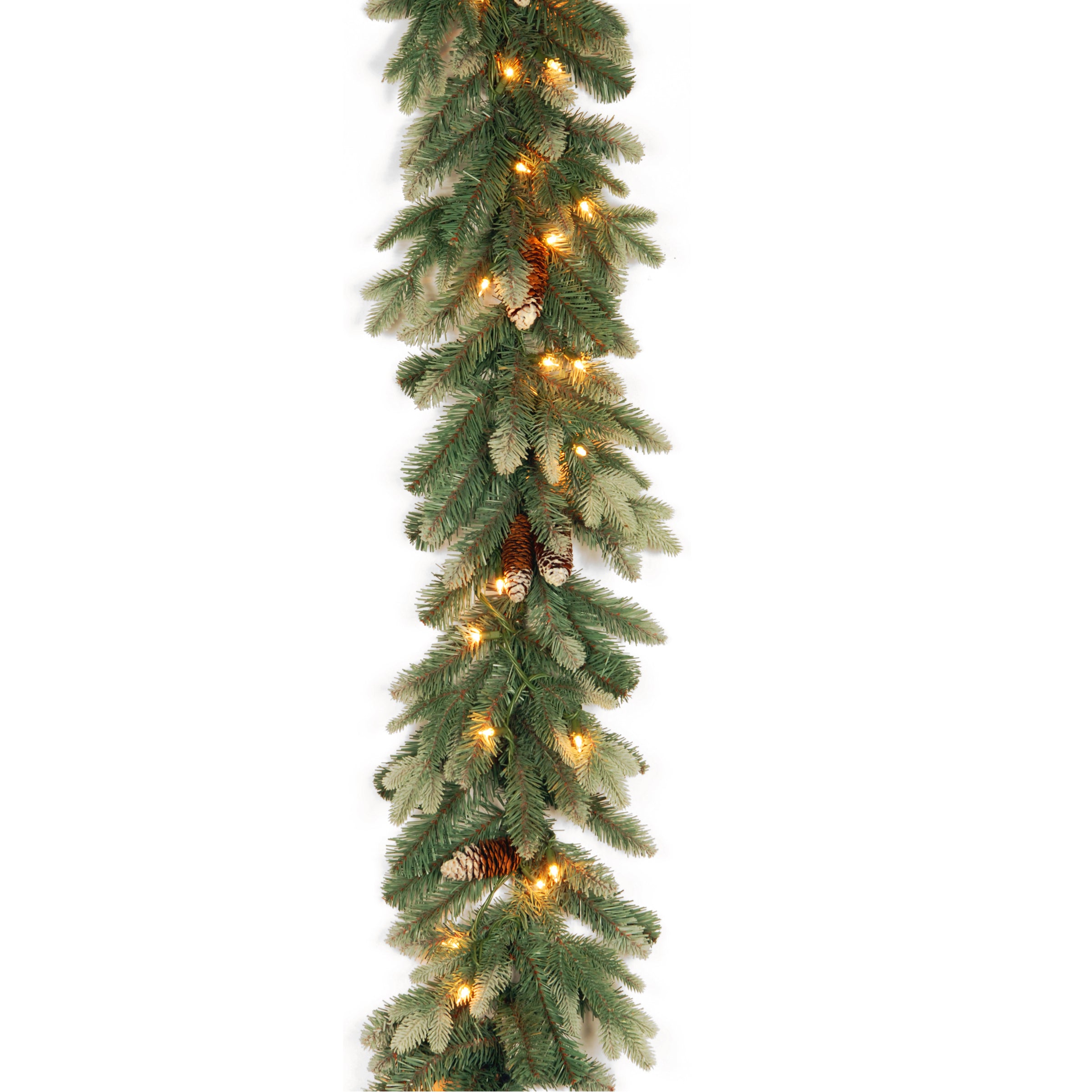 9 ft. Pre-Lit Copenhagen Spruce Garland with Clear Lights, Plug-In