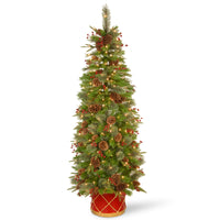 6 ft. Pre-Lit Colonial Collection Slim Tree with Clear Lights