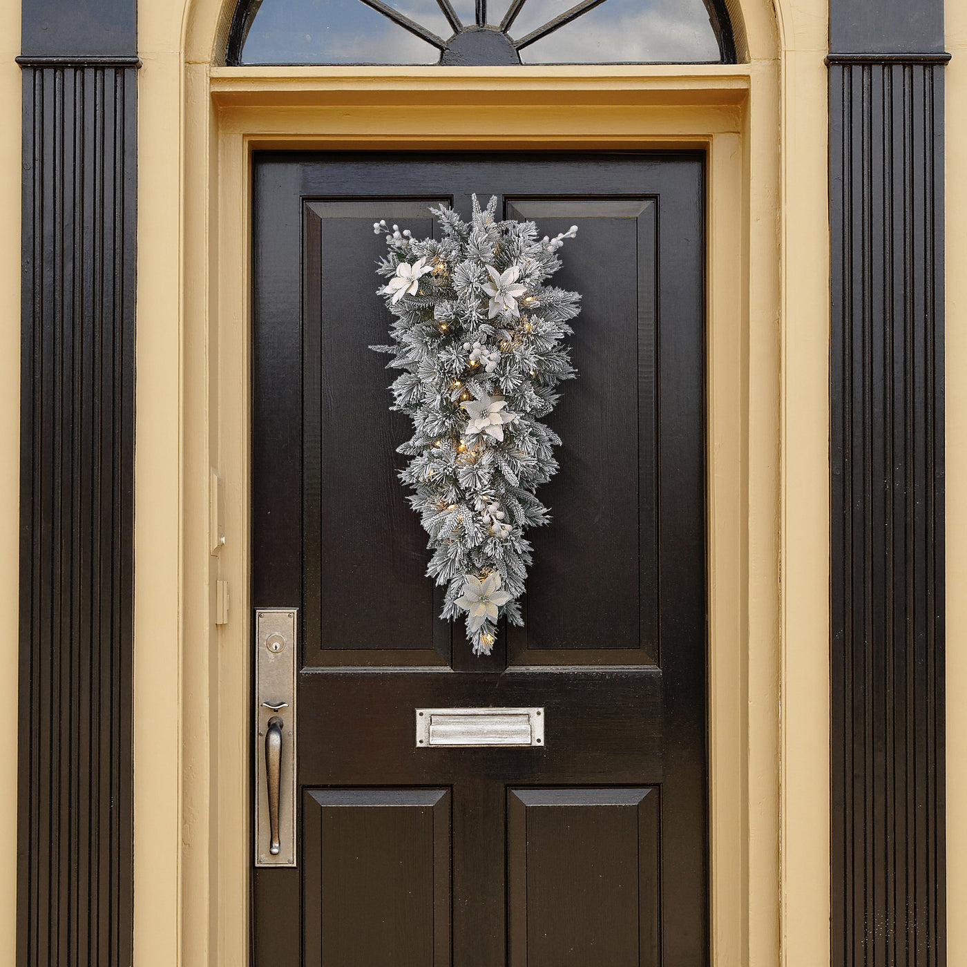 32 in. Pre-Lit Frosted Colonial Fir Teardrop with LED Lights