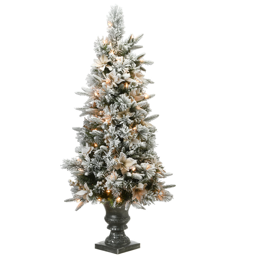 4 ft. Pre-Lit Frosted Colonial Fir Tree with Clear Lights