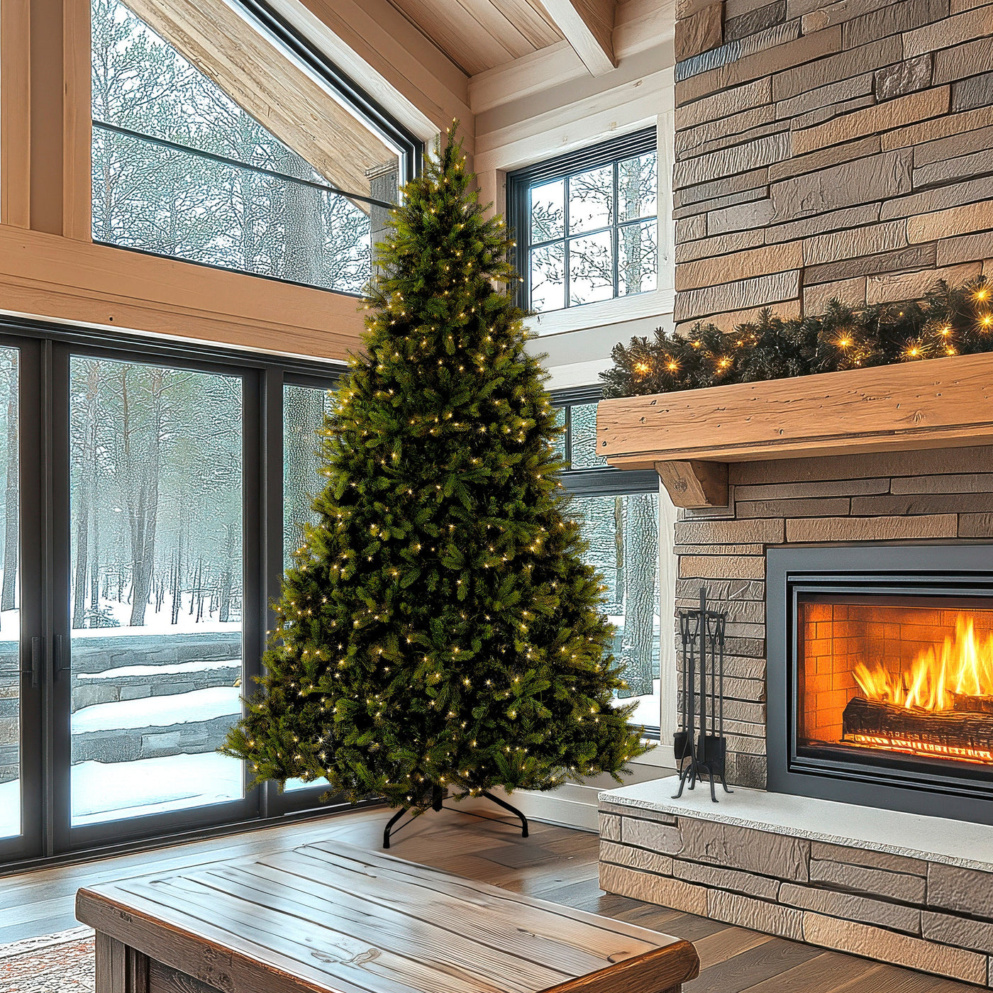10 ft.Pre-Lit Downswept Douglas Fir Tree  with Clear Lights