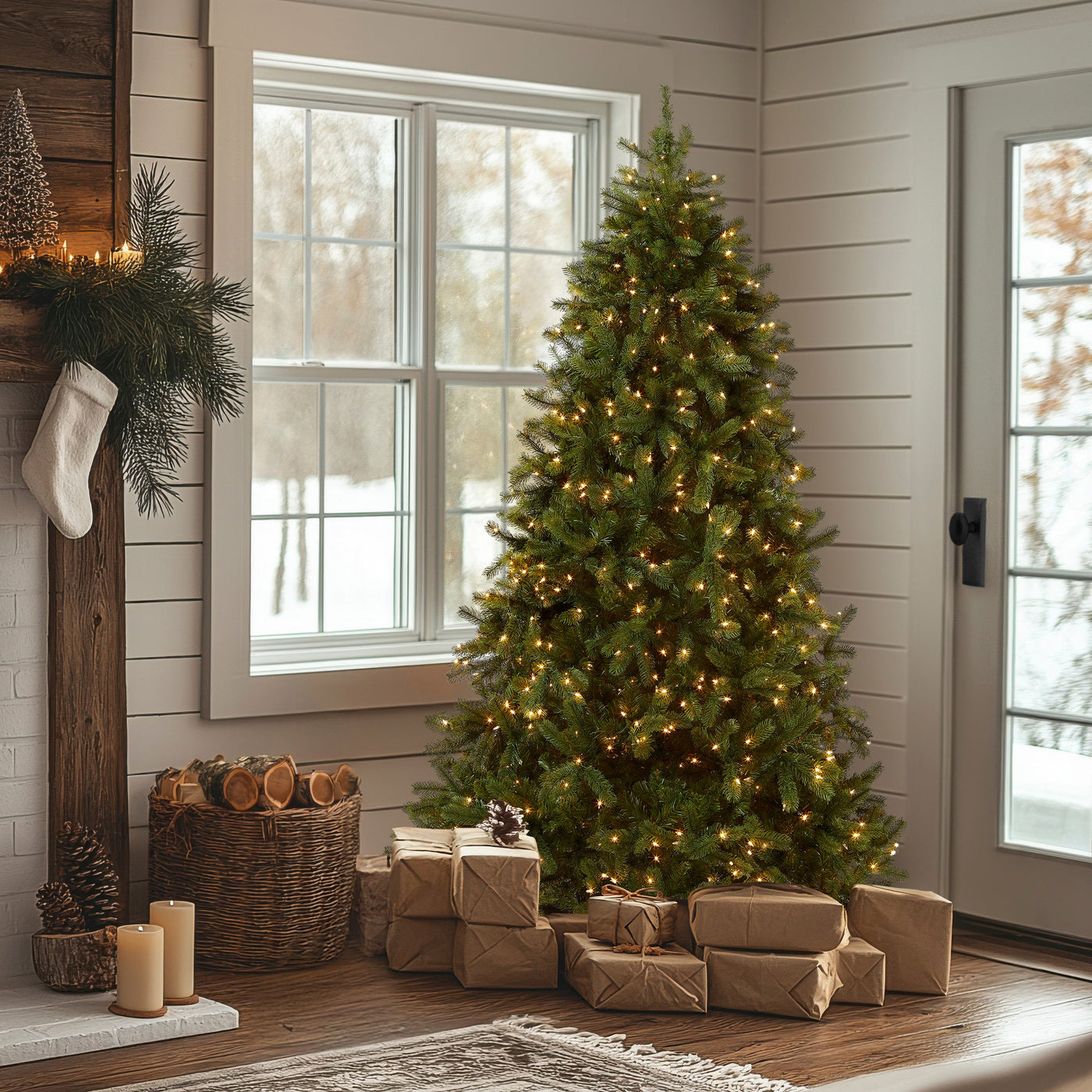 6.5 ft. Pre-Lit Downswept Douglas Fir Tree with Clear Lights