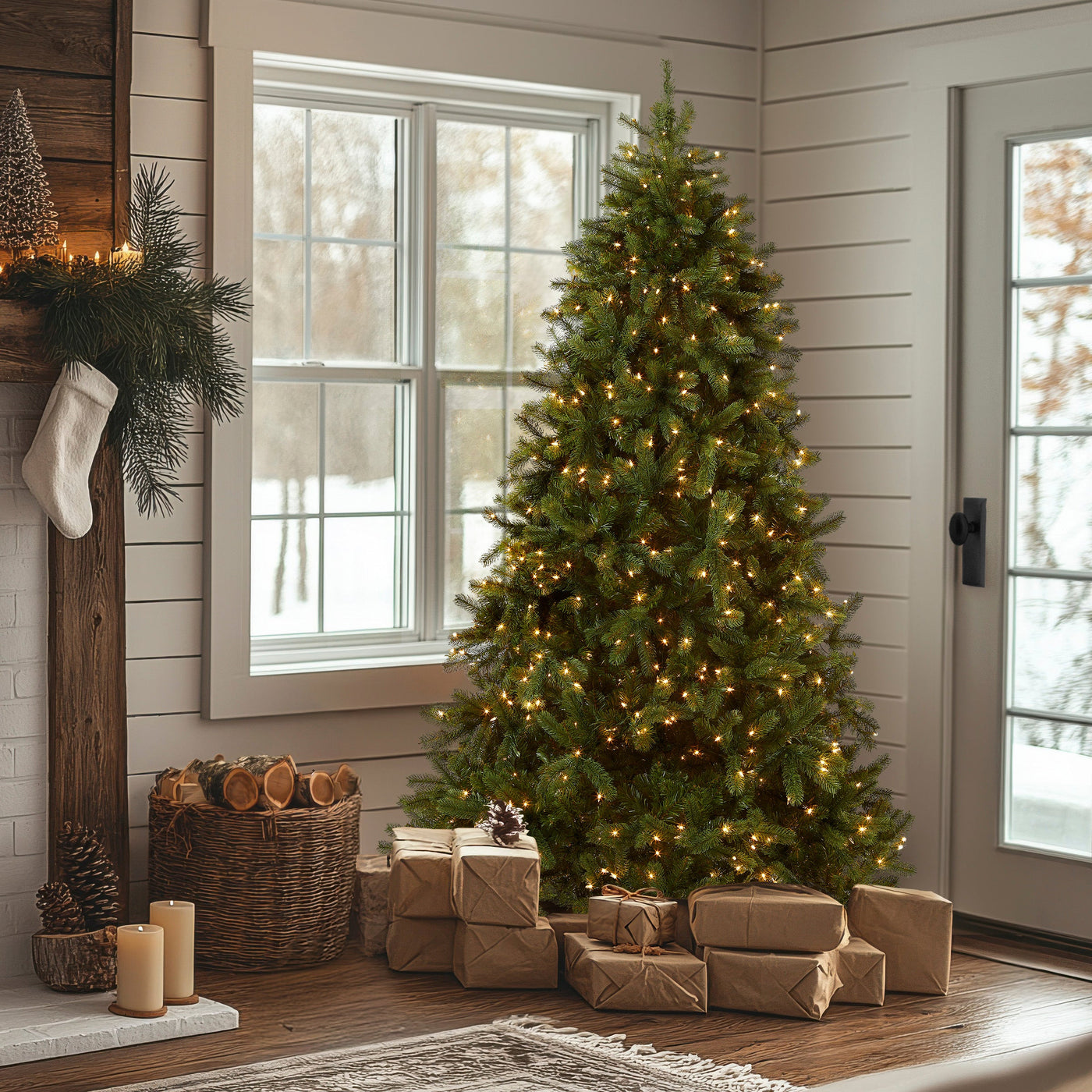 7 ft. Pre-Lit Downswept Douglas Fir Tree with Clear Lights