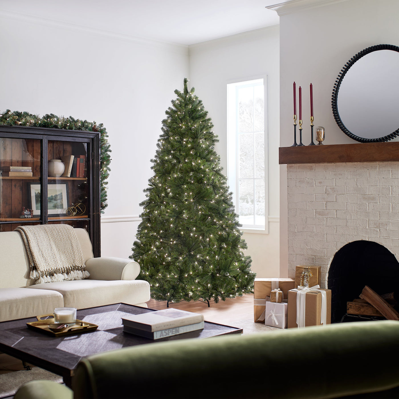 7.5 ft. Pre-Lit Downswept Douglas Fir Tree with 750 Clear Lights & 1867 Branch Tips