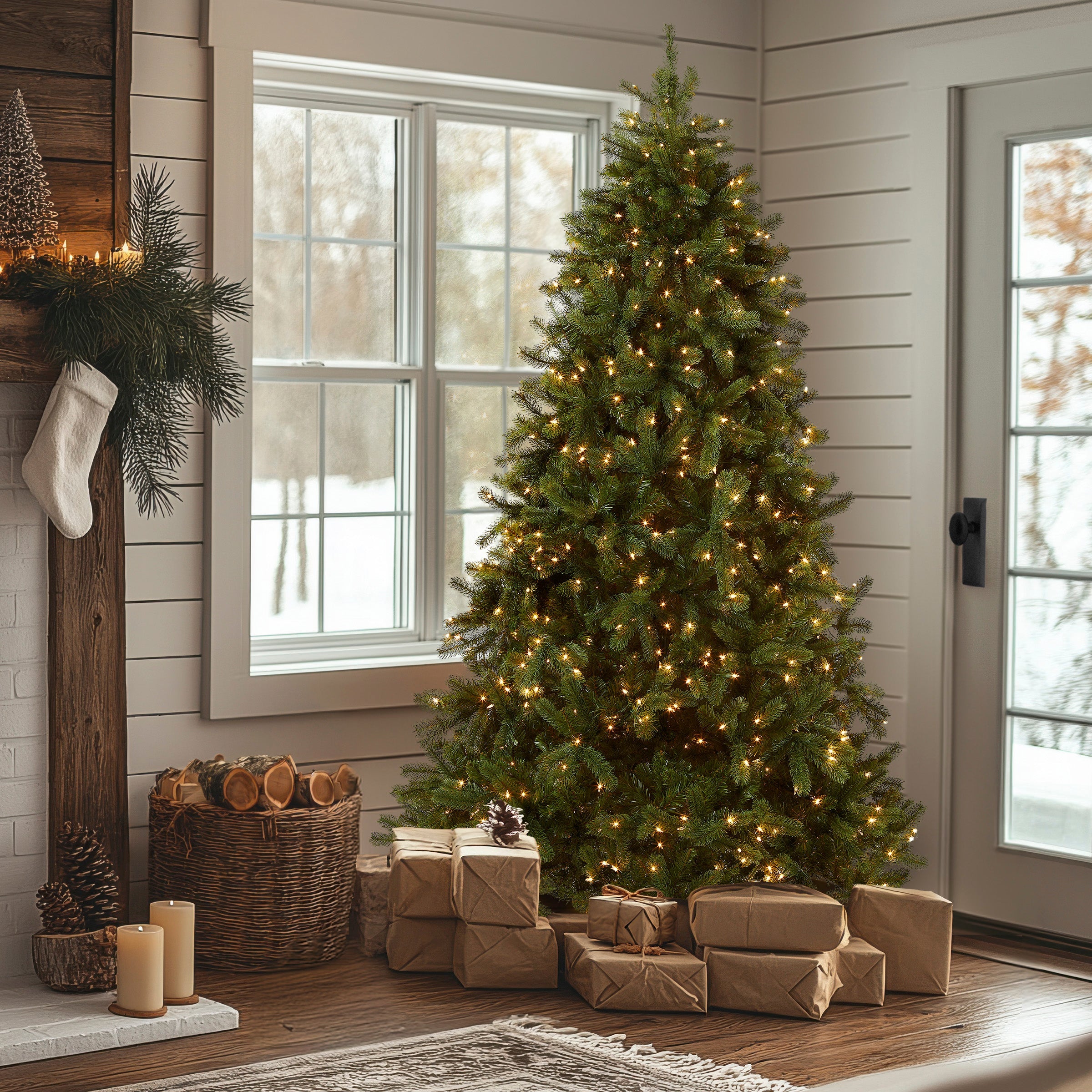 7.5 ft. Pre-Lit Downswept Douglas Fir Tree with 750 Clear Lights & 1867 Branch Tips