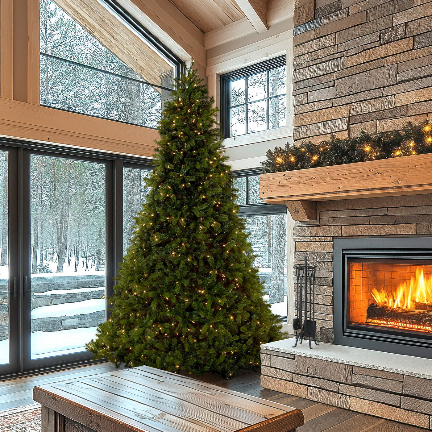 10 ft. Pre-Lit Downswept Douglas Fir Tree with Dual Color LED Lights