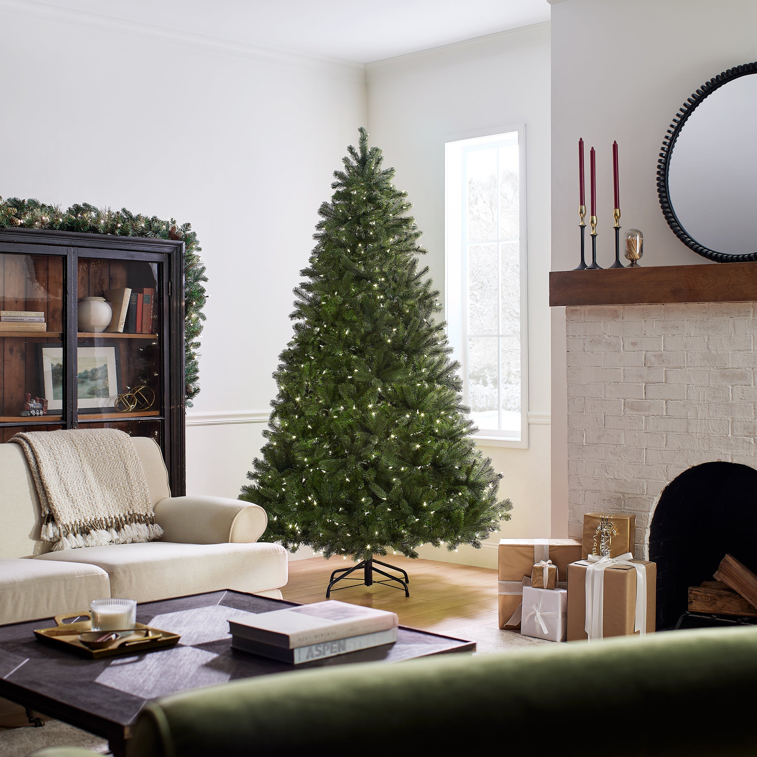 7.5 ft. Pre-Lit Downswept Douglas Fir Tree with Dual Color LED Lights