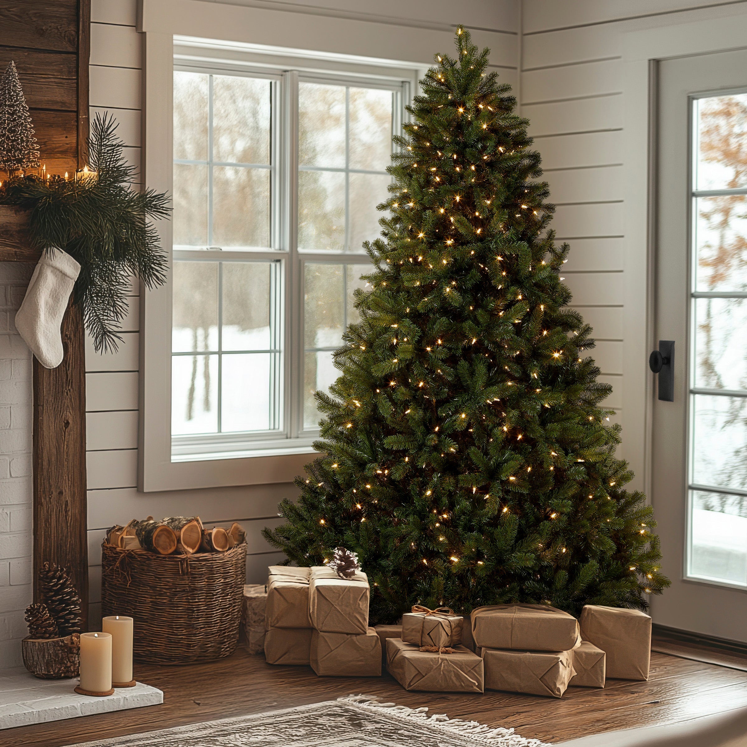 7.5 ft. Pre-Lit Downswept Douglas Fir Tree with Dual Color LED Lights