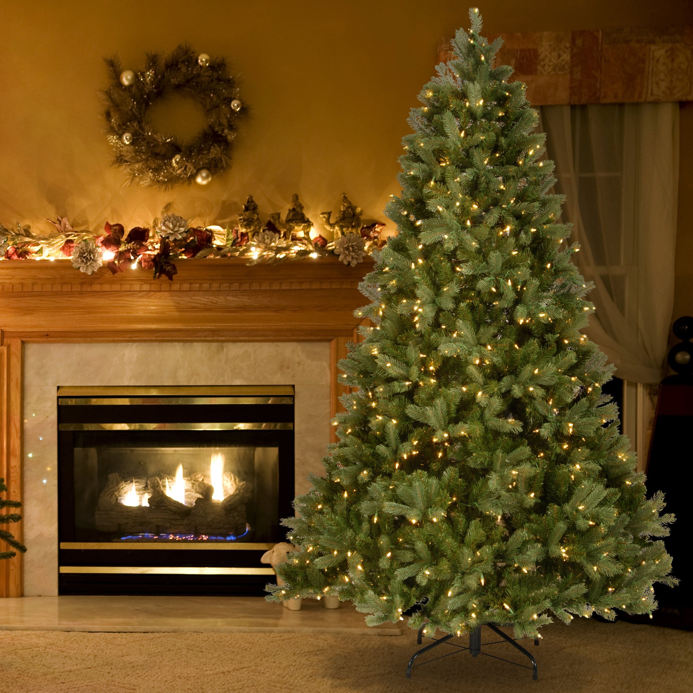 6.5 ft. Pre-Lit Downswept Douglas Fir Tree with Dual Color LED Lights