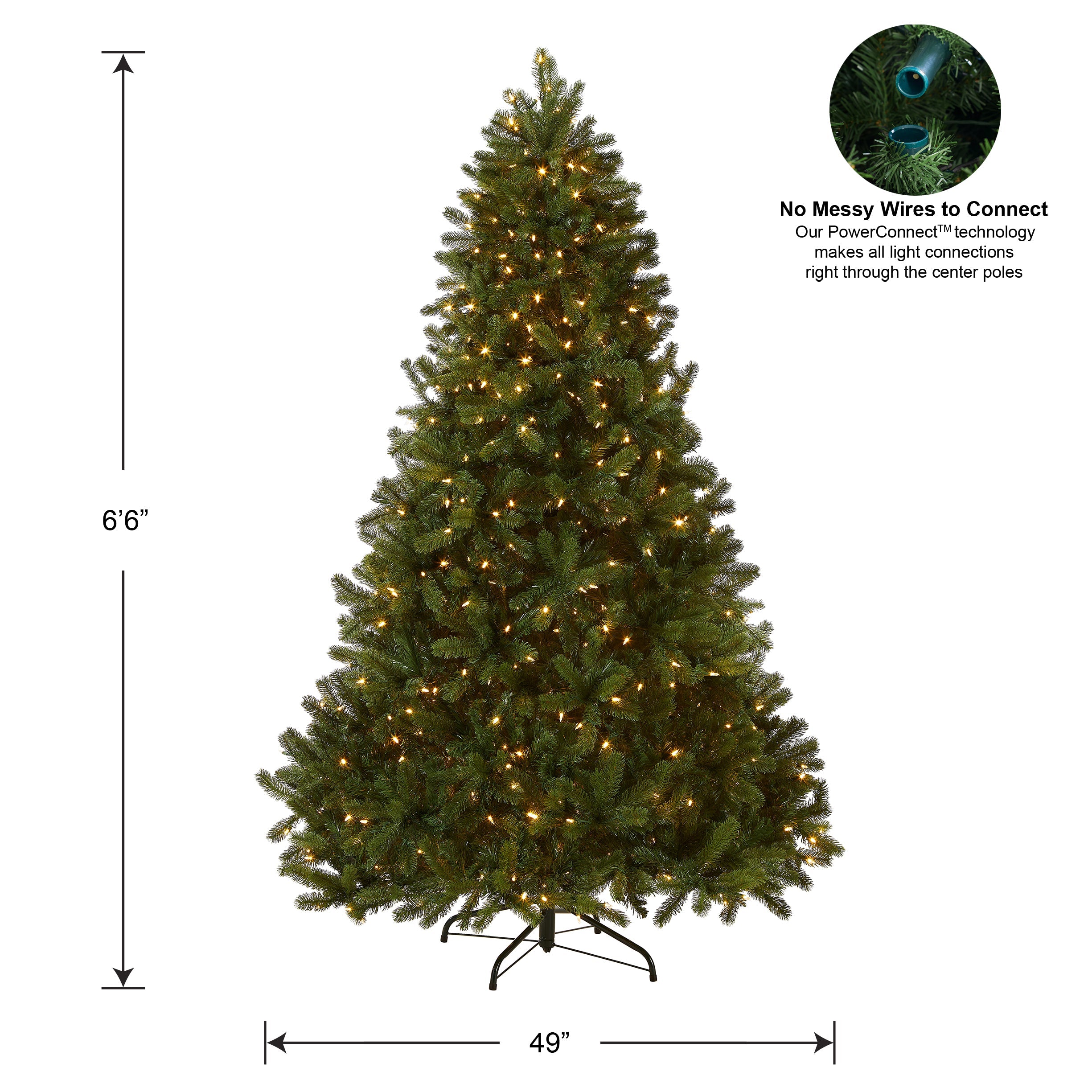 6.5 ft. Pre-Lit Downswept Douglas Fir Tree with Dual Color LED Lights