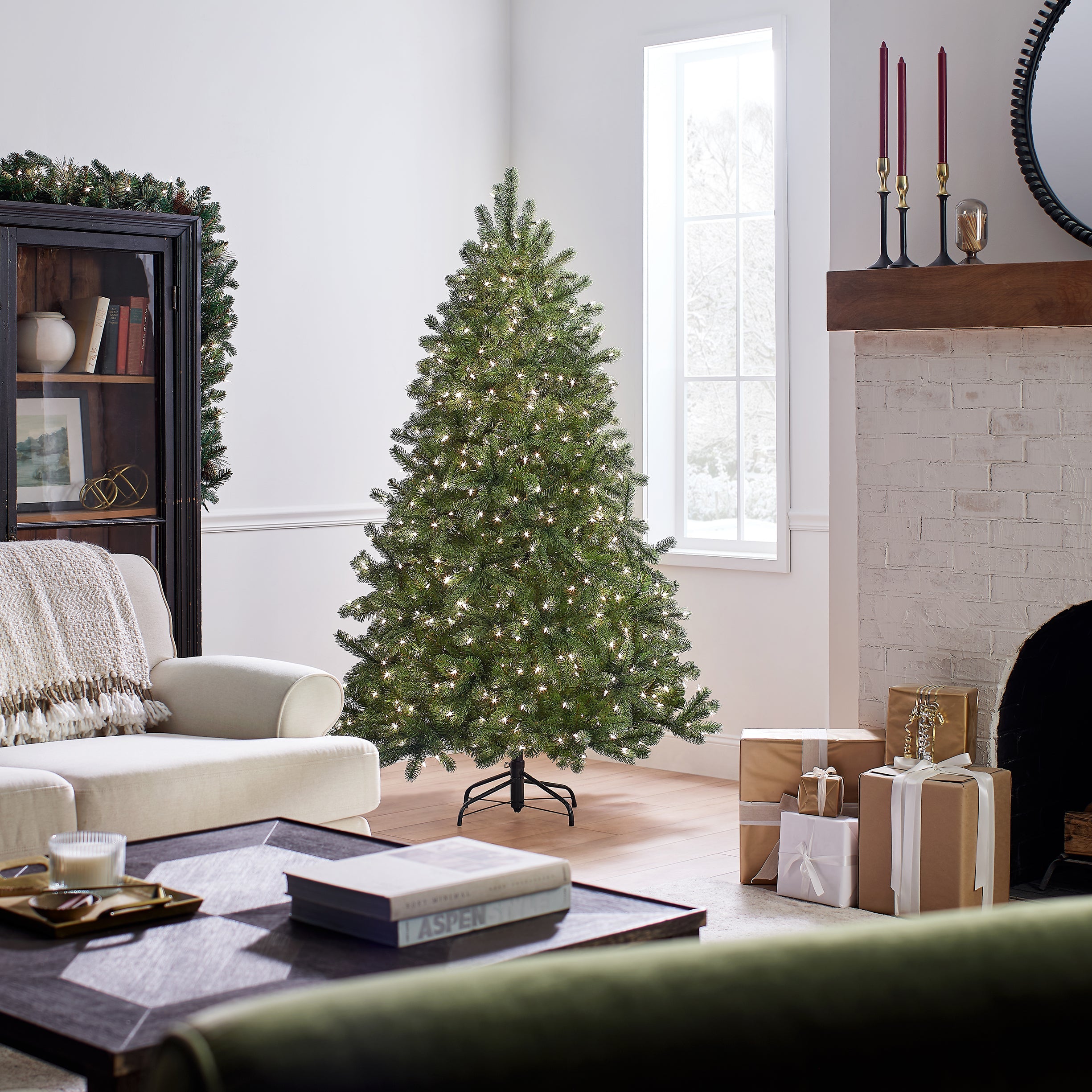 6 ft. Pre-Lit Downswept Douglas Fir Tree with Clear Lights