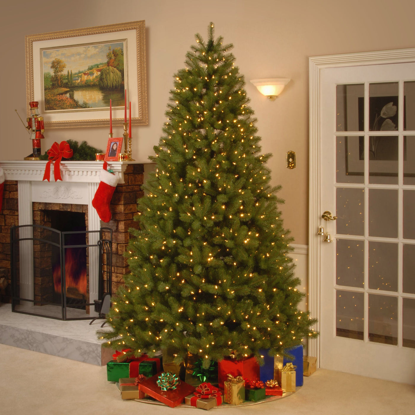 7.5 ft. Pre-Lit Downswept Douglas Fir Tree with PowerConnect Clear Lights