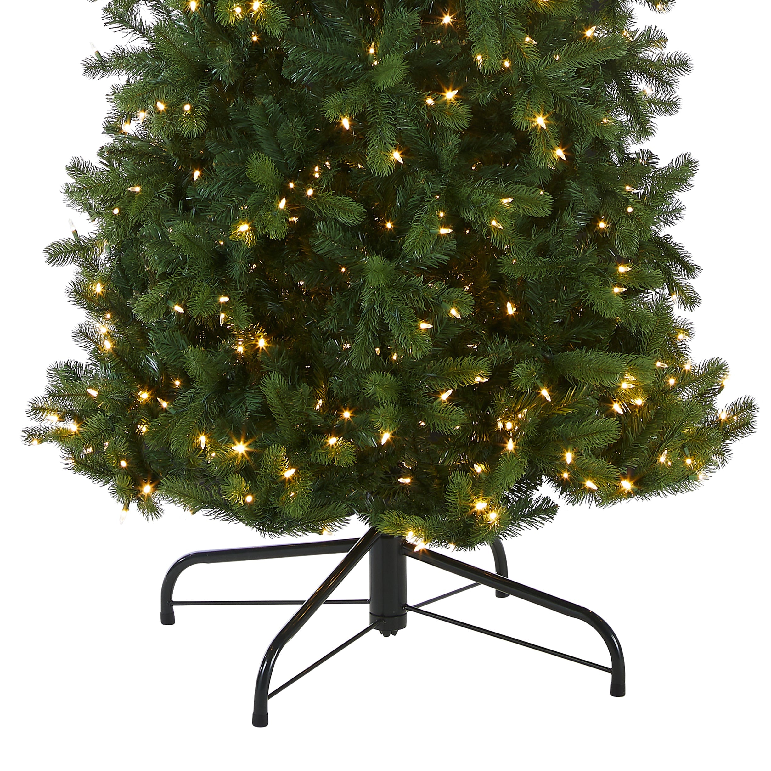 12 ft. Pre-Lit Downswept Douglas Fir Pencil Slim Tree with Dual Color LED Lights
