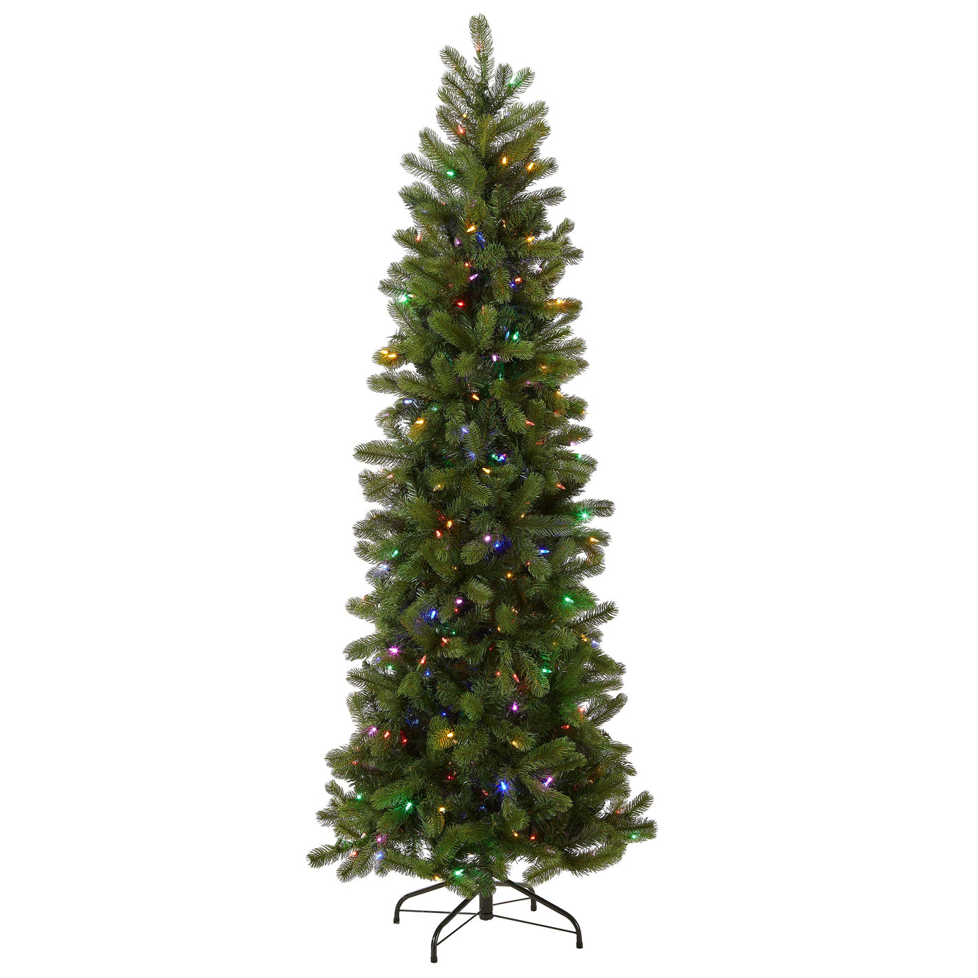 6.5 ft. Pre-Lit Downswept Douglas Fir Pencil Slim Tree with Dual Color LED Lights