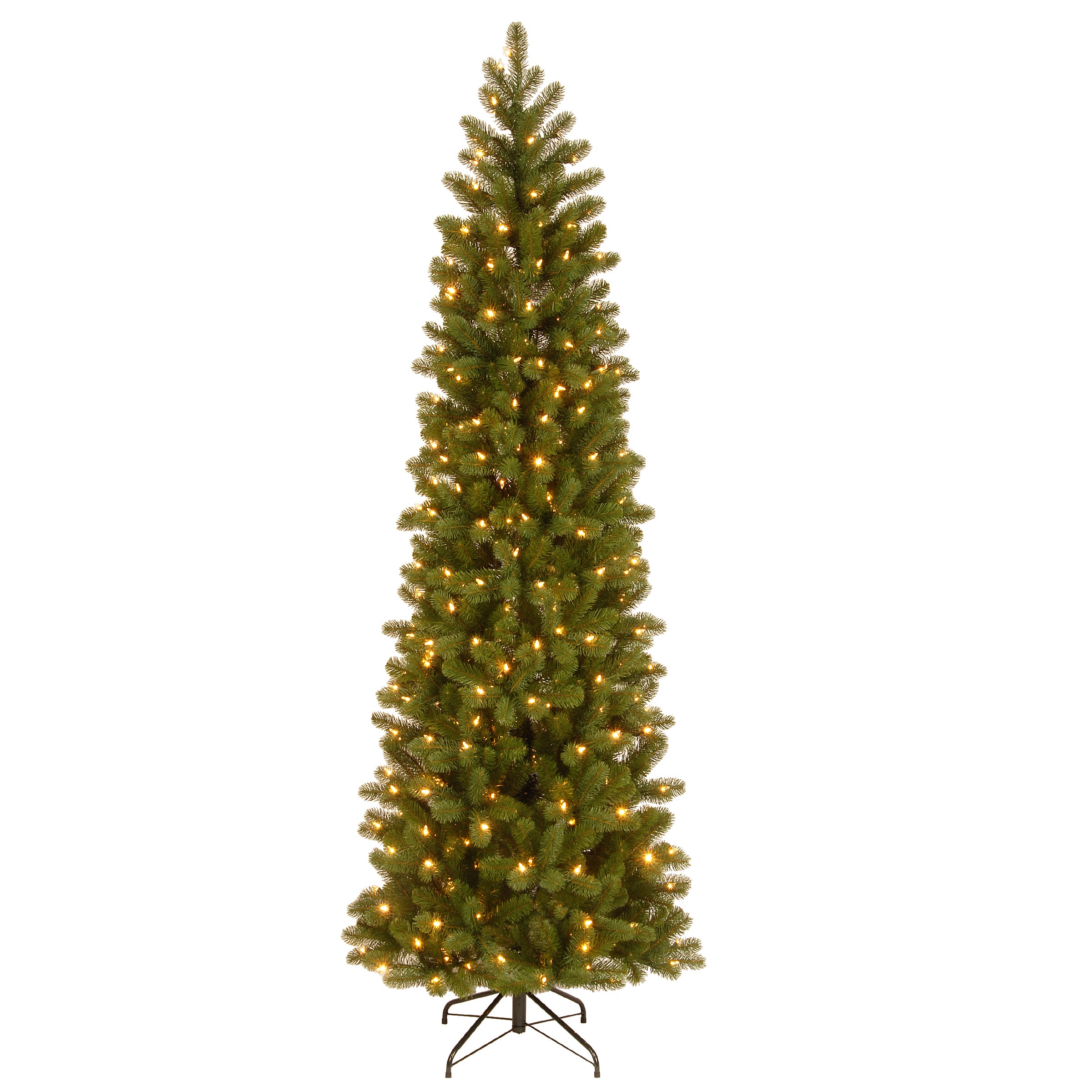 7.5 ft. Pre-Lit Downswept Douglas Fir Pencil Slim Tree with Dual Color LED Lights