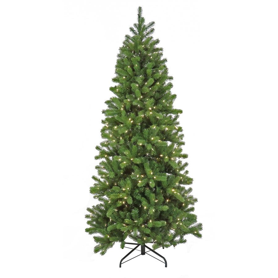 7.5 ft. Pre-Lit Downswept Douglas Fir Slim Tree with Warm White LED Lights