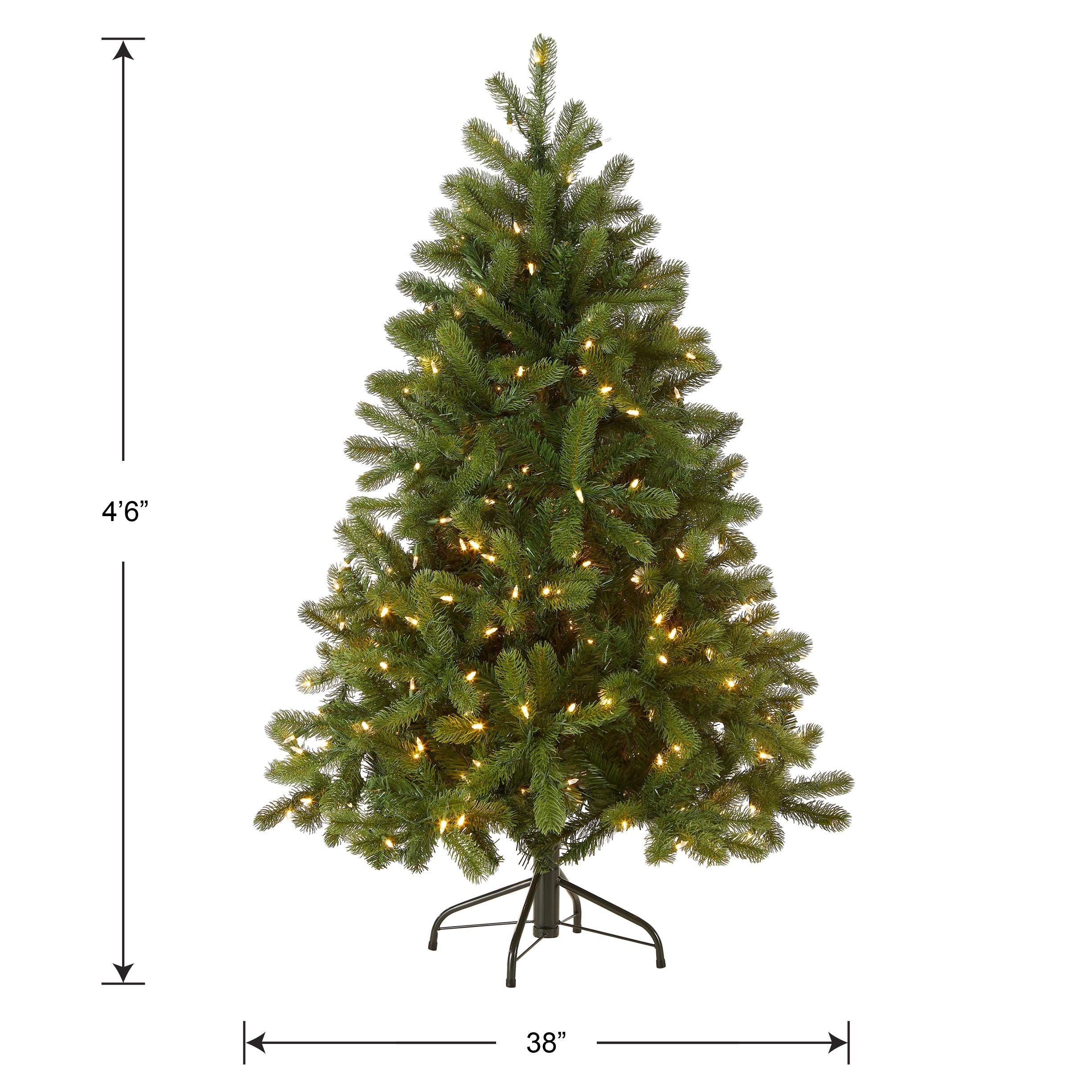 4.5 ft. Pre-Lit Downswept Douglas Fir Tree with Dual Color LED Lights