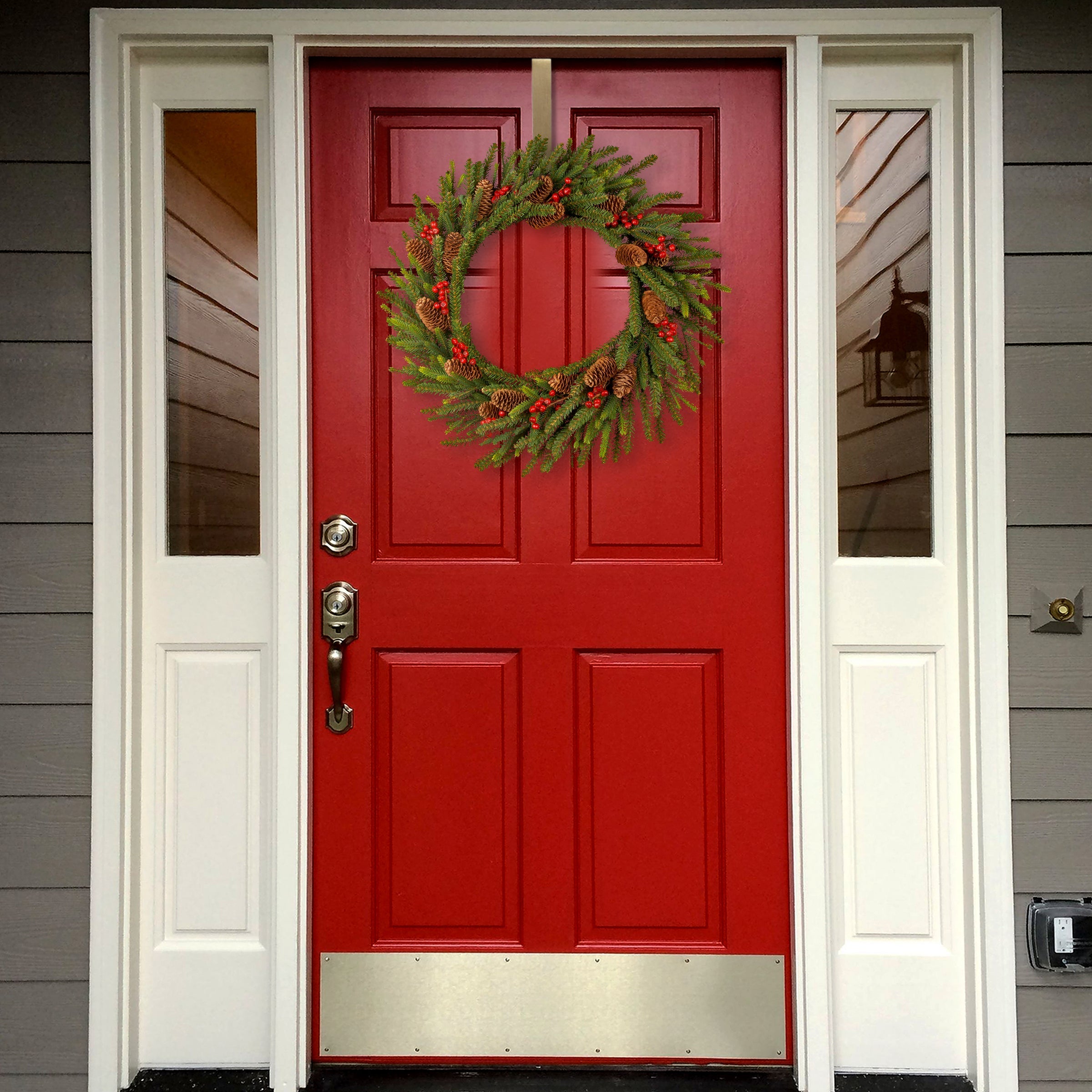 24 in. Pre-Lit Dorchester Fir Wreath with LED Lights