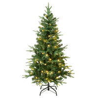 4.5 ft. Pre-Lit Duxbury Light Green Tree with Warm White LED Lights