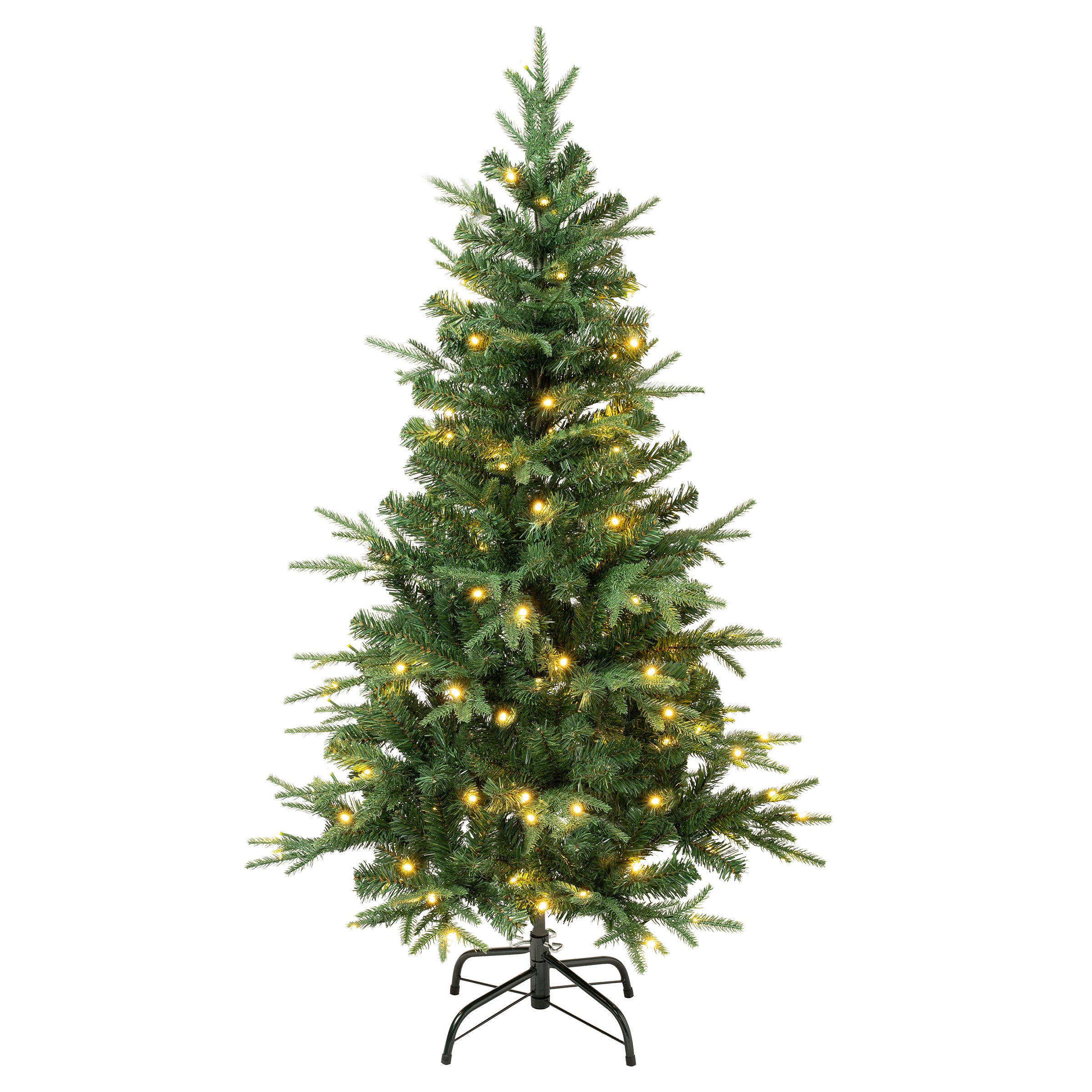 4.5 ft. Pre-Lit Duxbury Light Green Tree with Warm White LED Lights