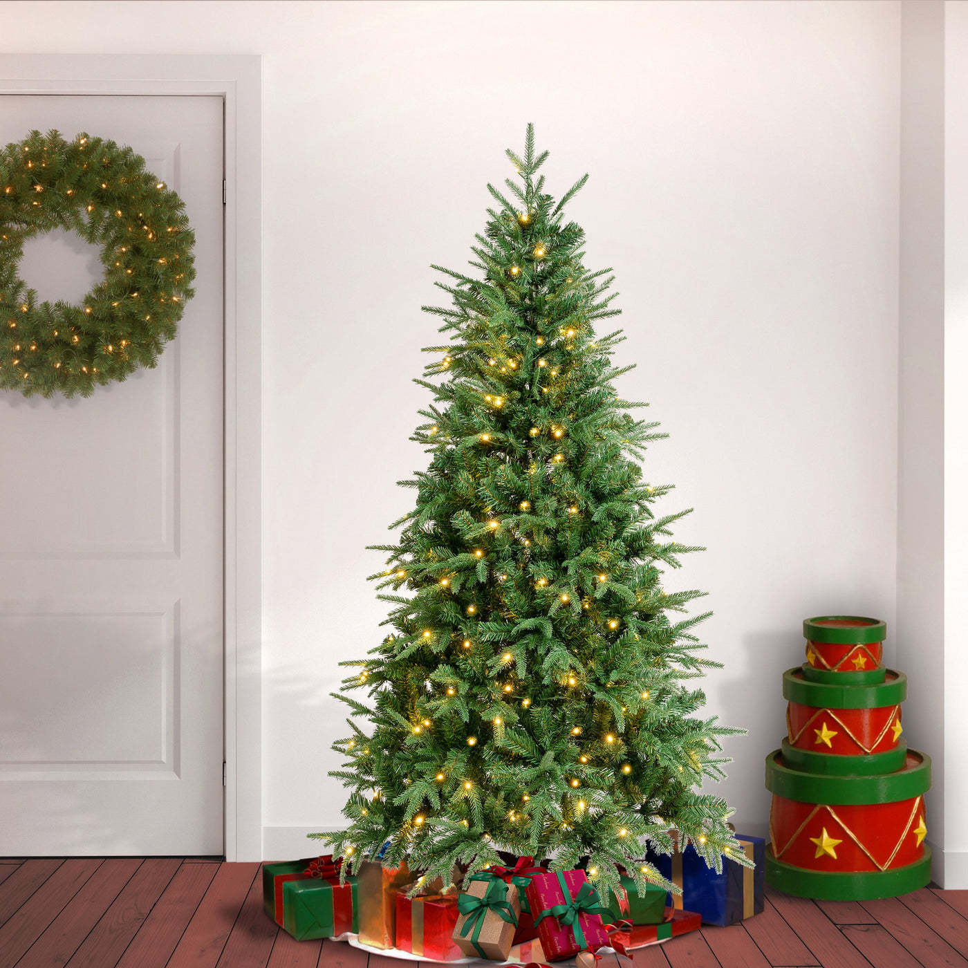 6 ft. Pre-Lit Duxbury Feel Real Tree with LED Lights