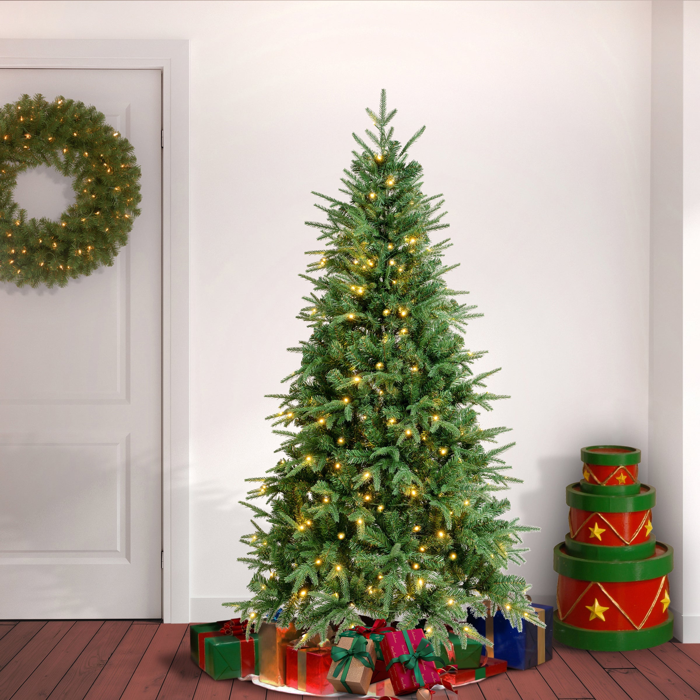 6 ft. Pre-Lit Duxbury Feel Real Tree with LED Lights